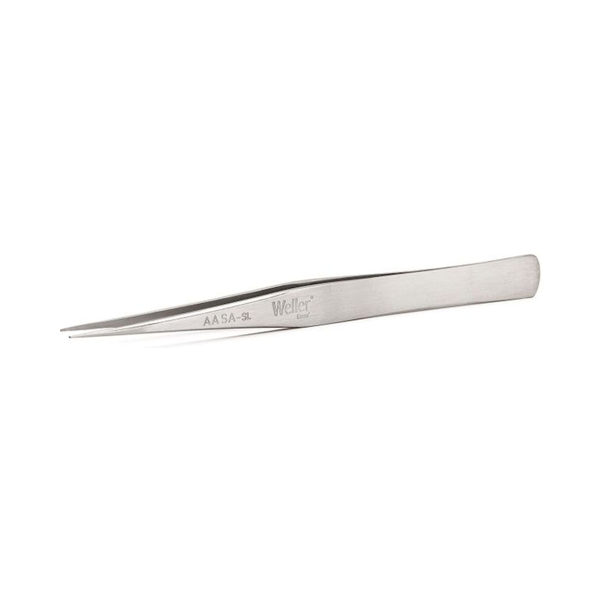 Weller Erem AASASL. Waver Erem AASASL Precision Economic Tweezer, 125 Mm From Stainless Steel Body with Stainless Steel Tip