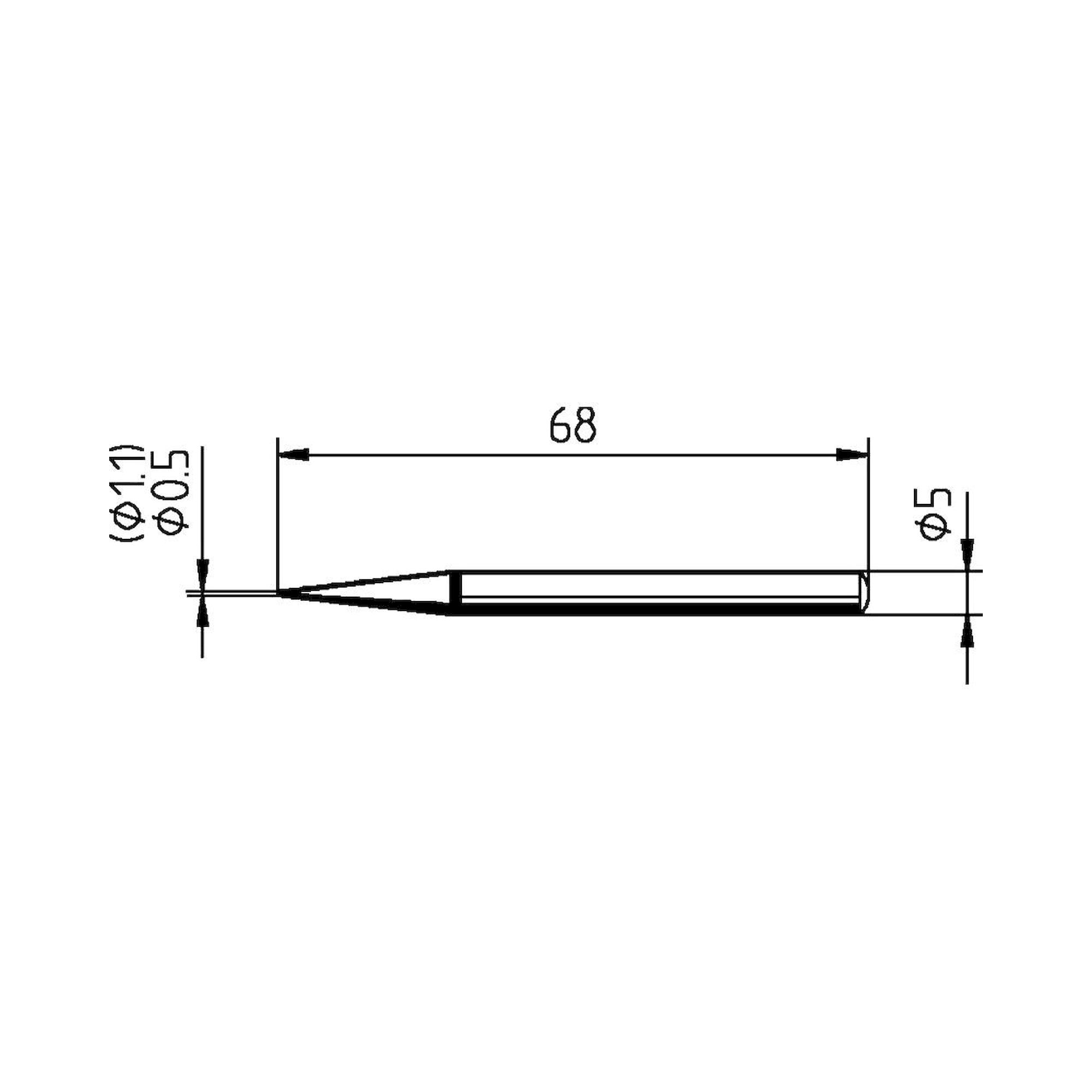 Ersadur Soldering Tip, straight, pencil-shaped, 1.1 mm, for ERSA 30 S - Ersa 0032BD