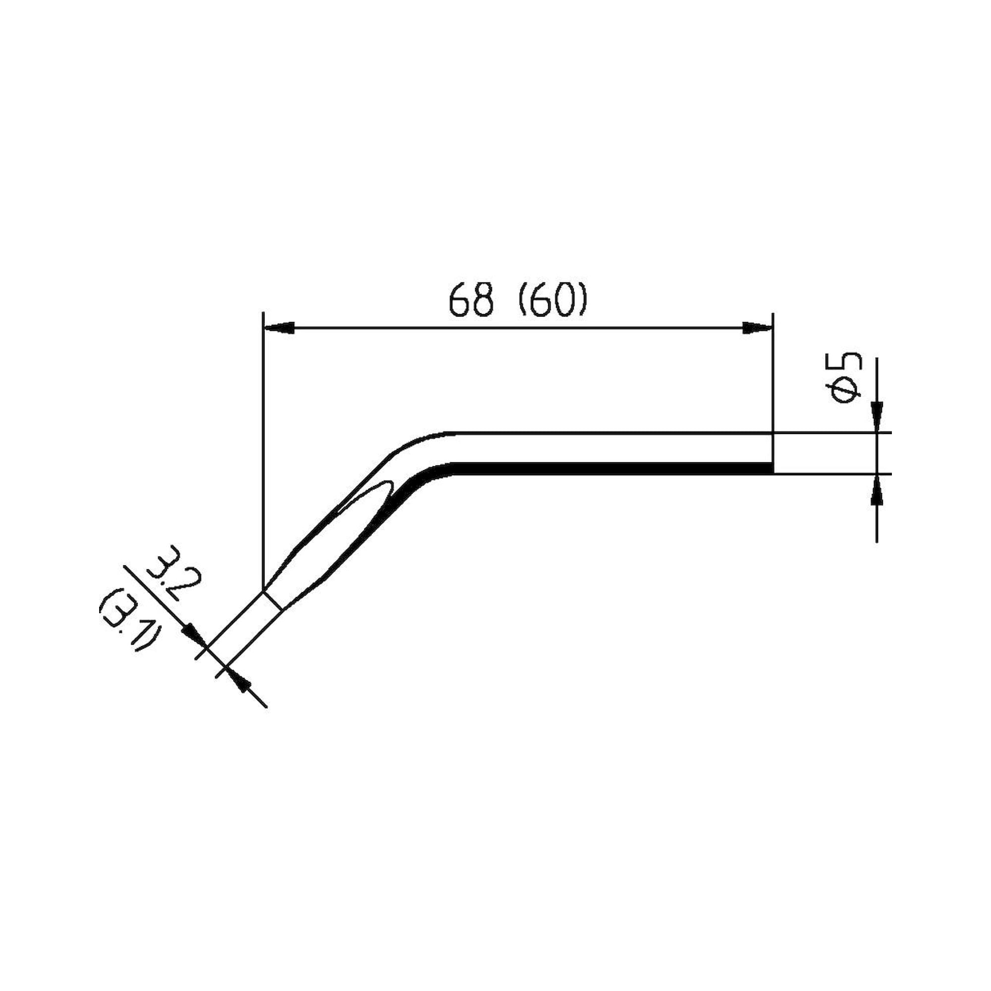 Ersadur Soldering Tip 30 S, angled, chisel-shaped, 3.1 mm - Ersa 0032JD