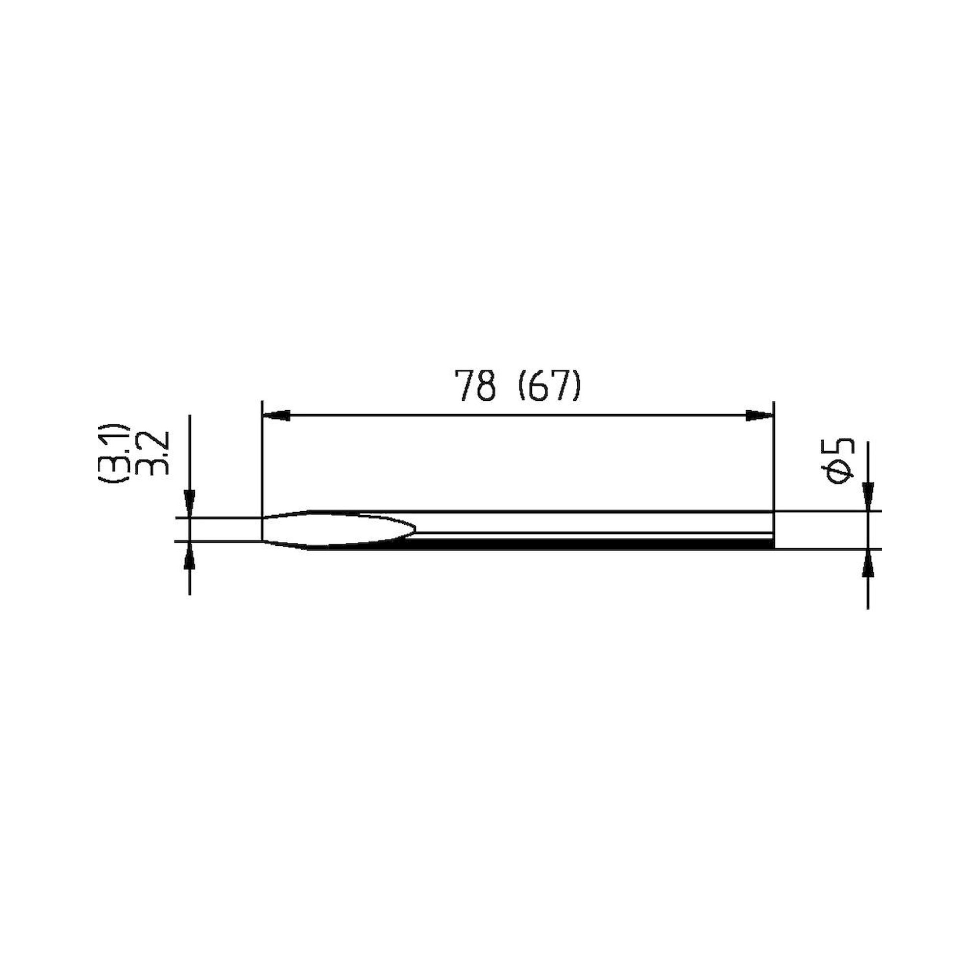 Panne à souder Ersadur, droite, en forme de burin, 3,1 mm, pour ERSA 30 S - Ersa 0032KD