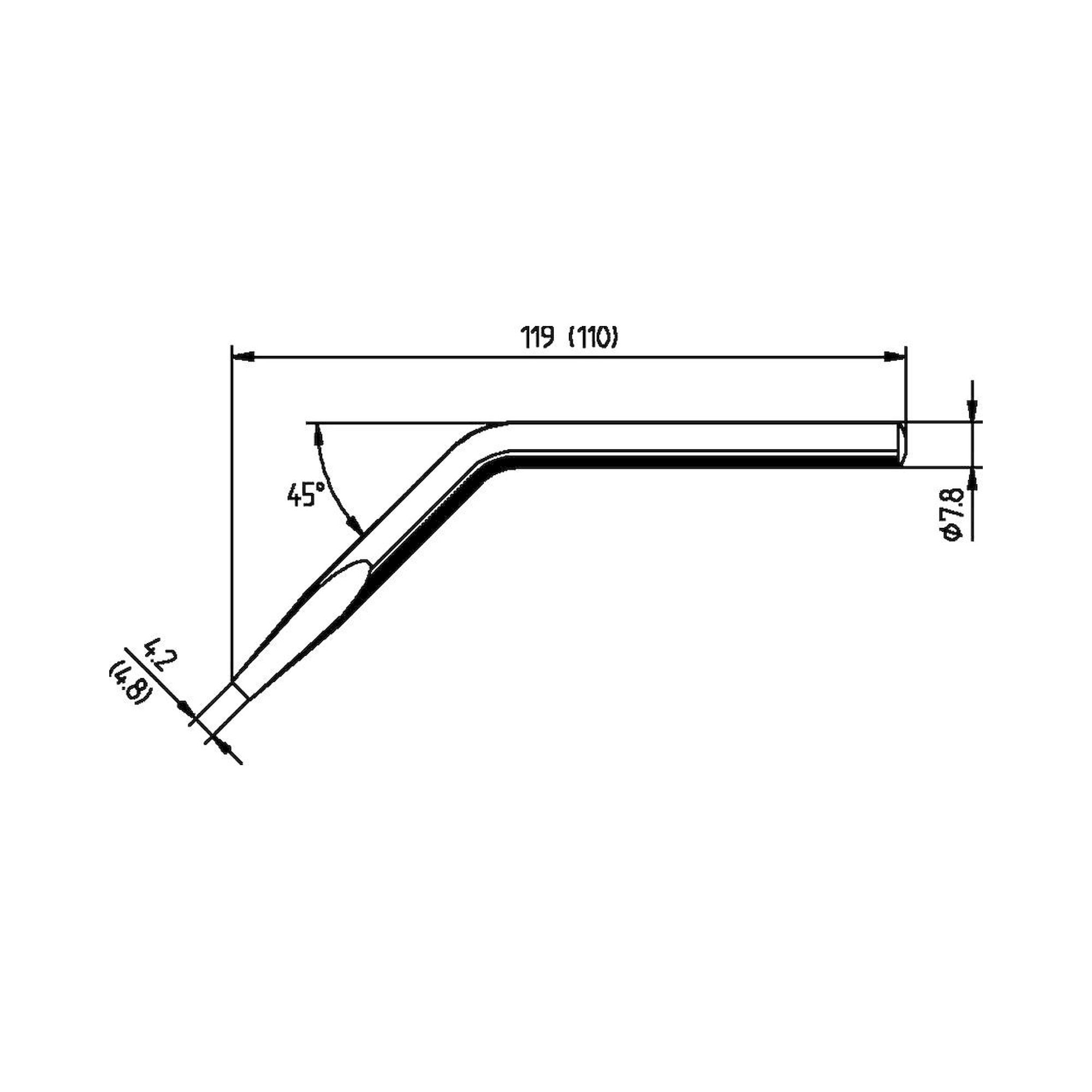Ersadur Dauerlötspitze für 80 S, abgewinkelt, meißelförmig, 4,8 mm - Ersa 0082JD