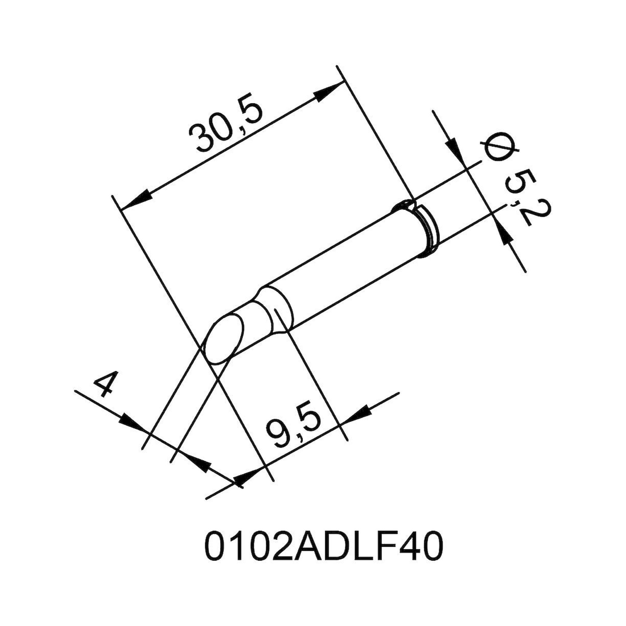 Panne à souder permanente Ersadur pour i-Tool, droite, biseautée, 4 mm - Ersa 0102ADLF40