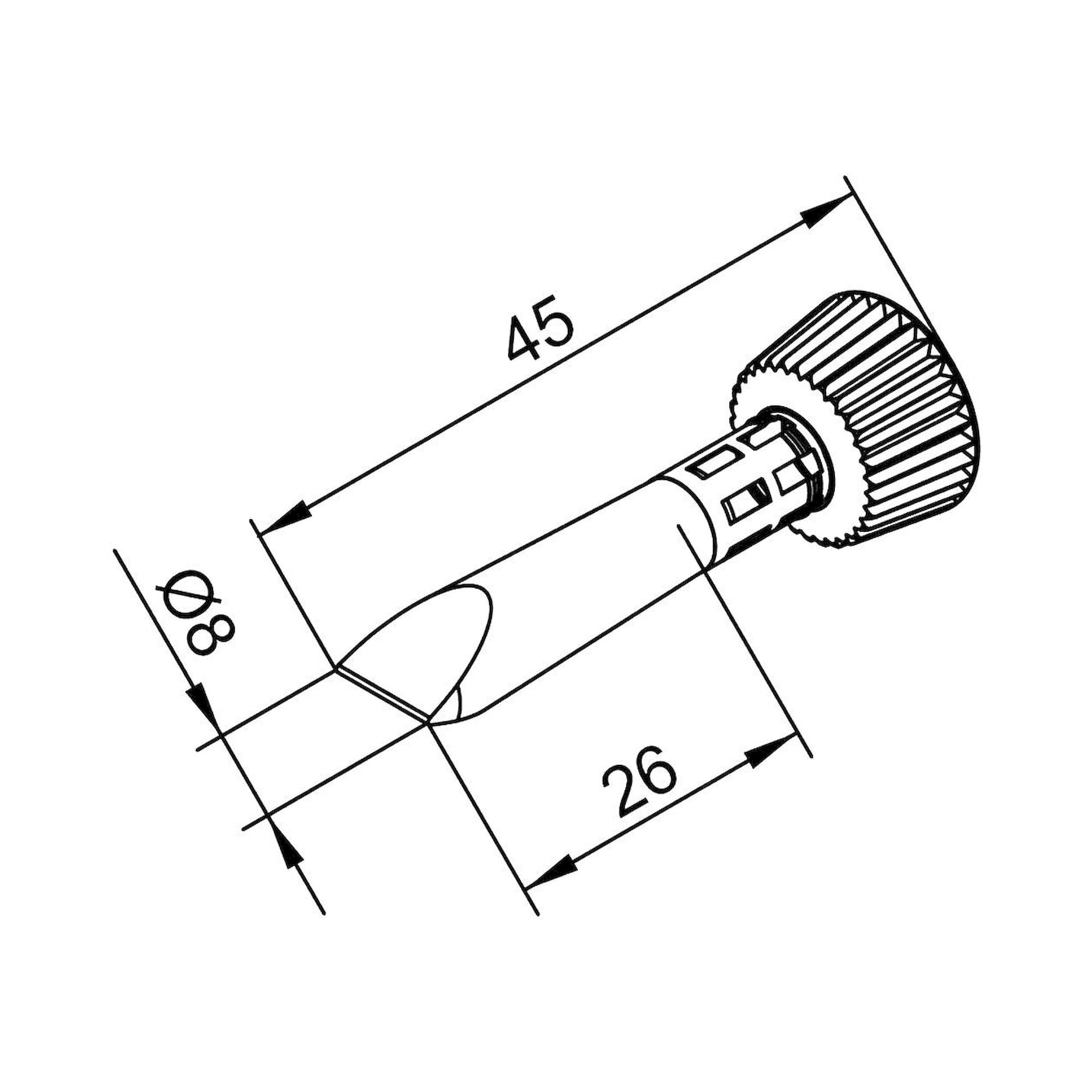 Ersadur Soldering Tip for i-Tool, straight conical chisel, 8 mm - Ersa 0102CDLF080C
