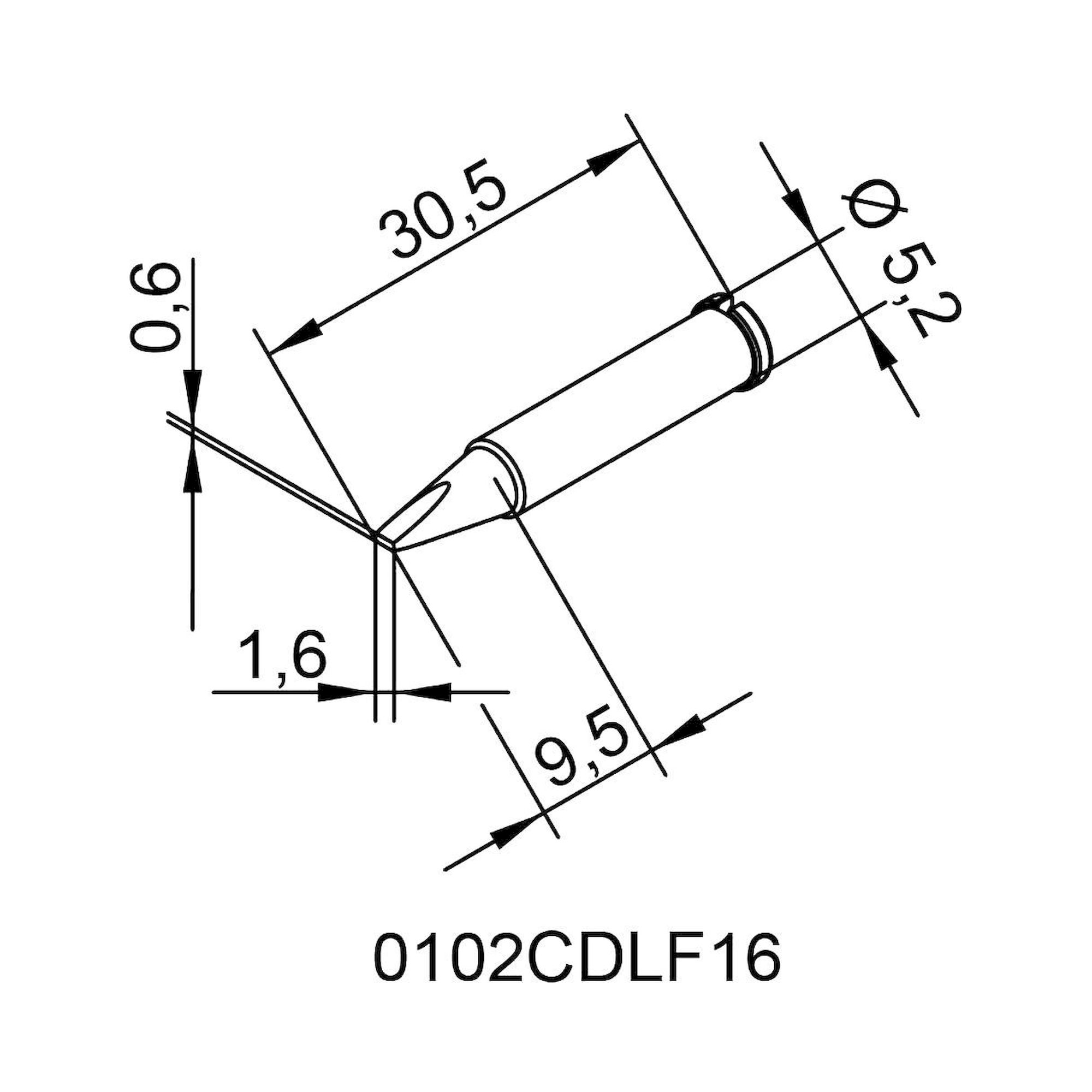 Ersadur Dauerlötspitze für i-Tool, gerade, meißelförmig, 1,6 mm - Ersa 0102CDLF16