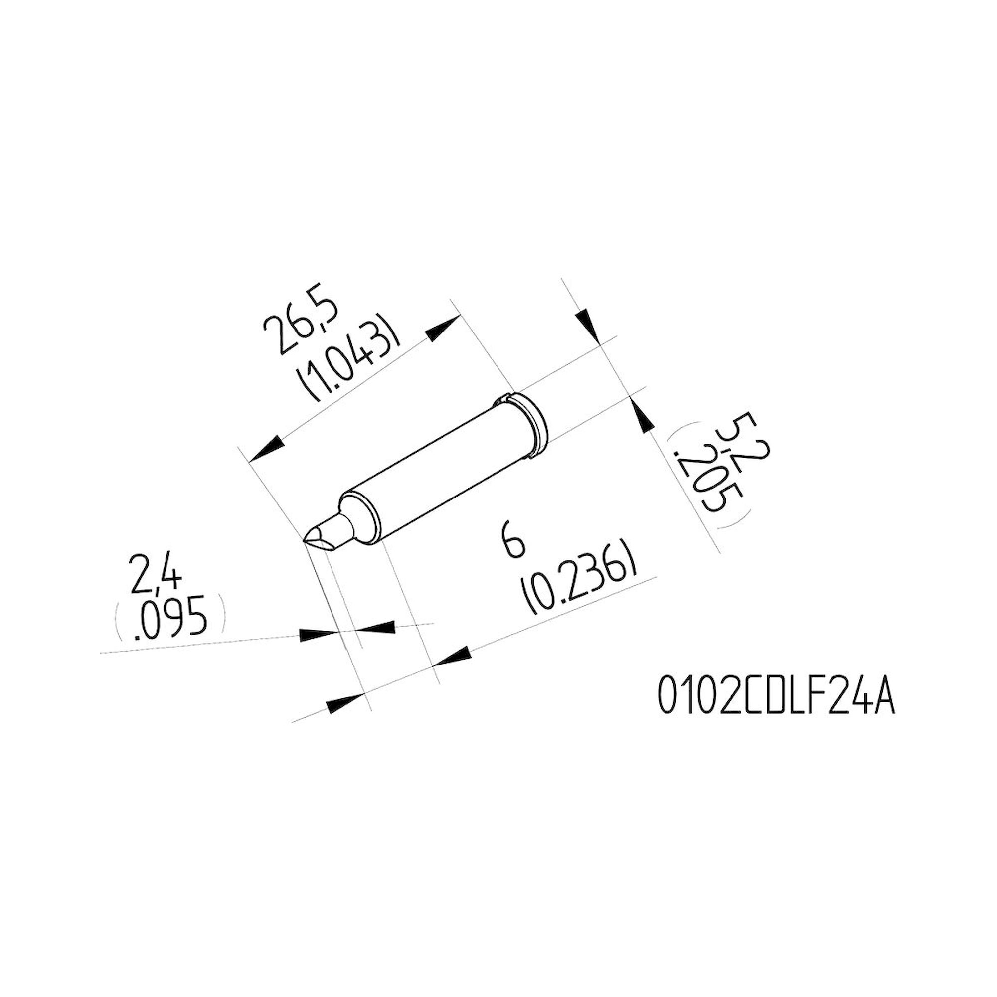 Panne haute performance pour i-Tool, en burin asymétrique 2,4 mm - Ersa 0102CDLF24A