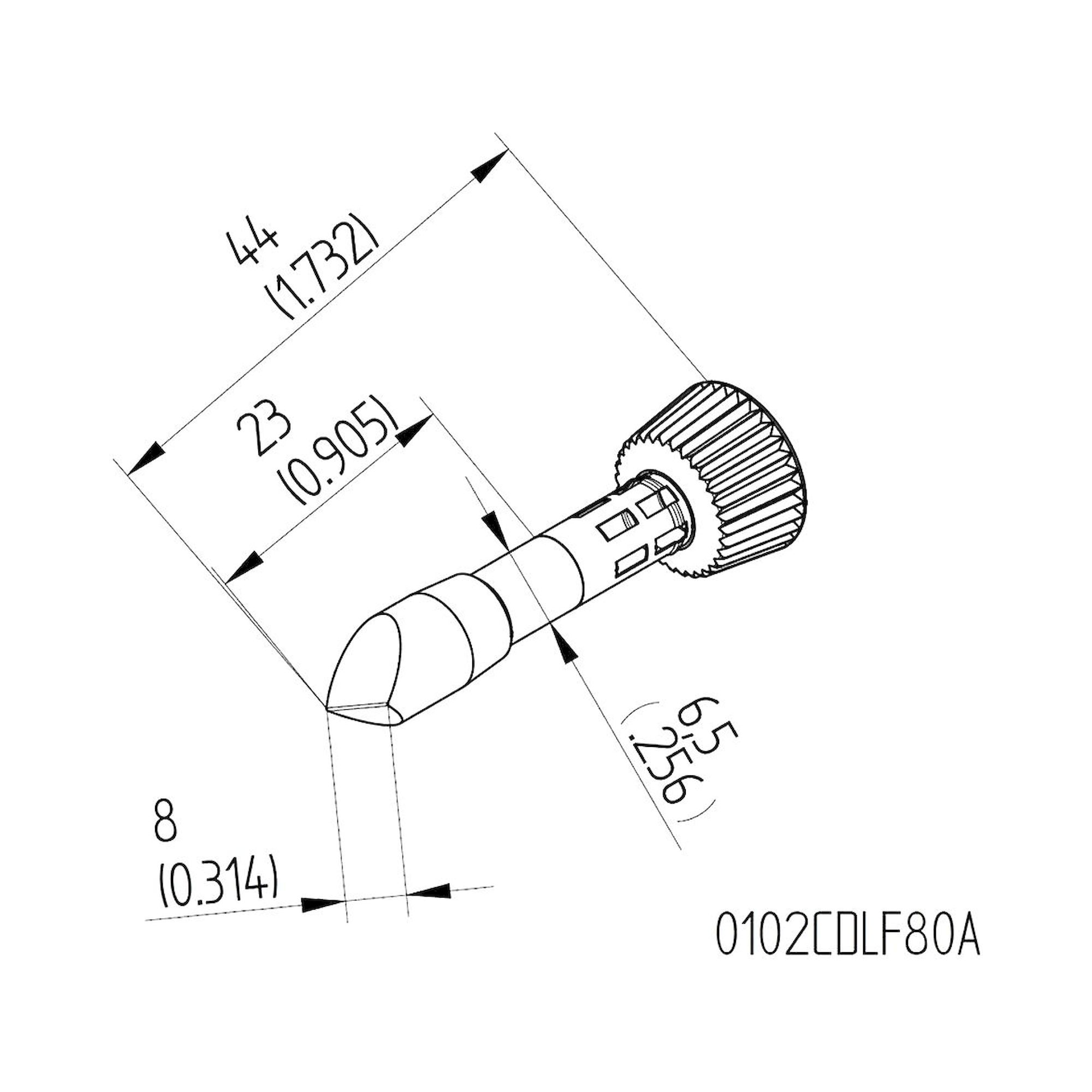 Panne à souder DUR High-Performance i-Tool, droite, en burin, asymétrique, 8,0 mm - Ersa 0102CDLF80A