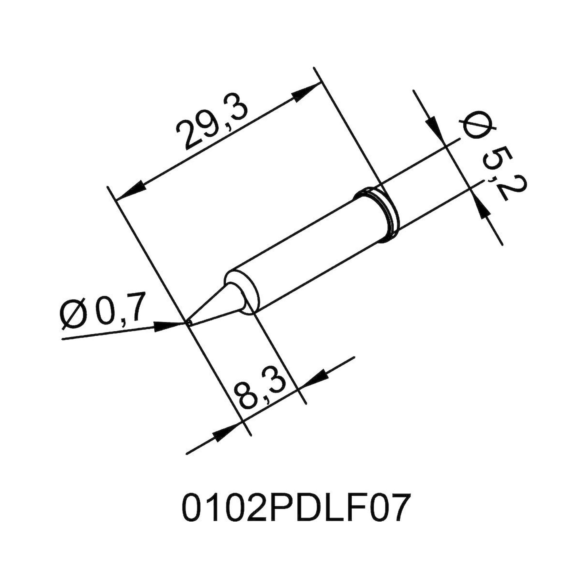Ersadur Dauerlötspitze i-Tool, gerade, bleistiftspitz, 0,7 mm - Ersa 0102PDLF07