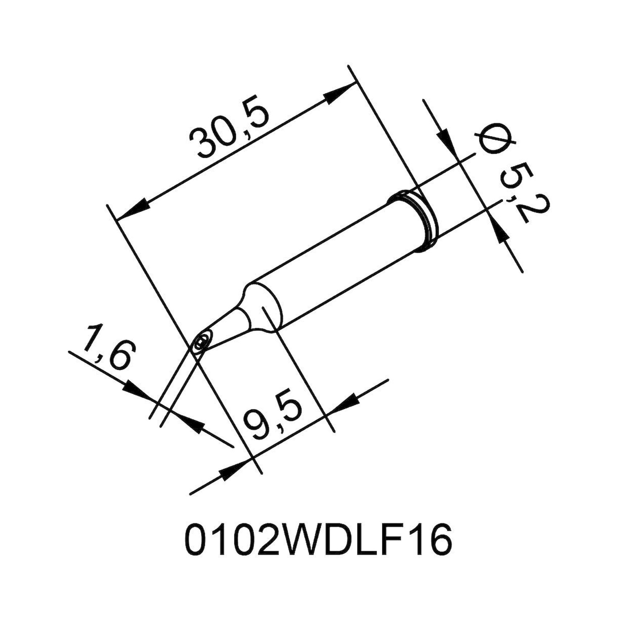 Ersadur Dauerlötspitze für i-Tool, gerade, PowerWell mit Hohlkehle, 1,6 mm - Ersa 0102WDLF16