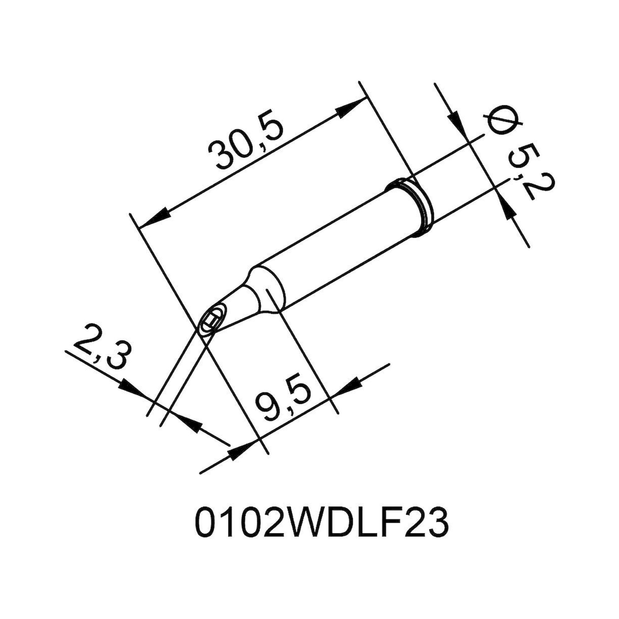 Panne à souder DUR pour i-Tool, droite, PowerWell avec gorge, 2,3 mm - Ersa 0102WDLF23