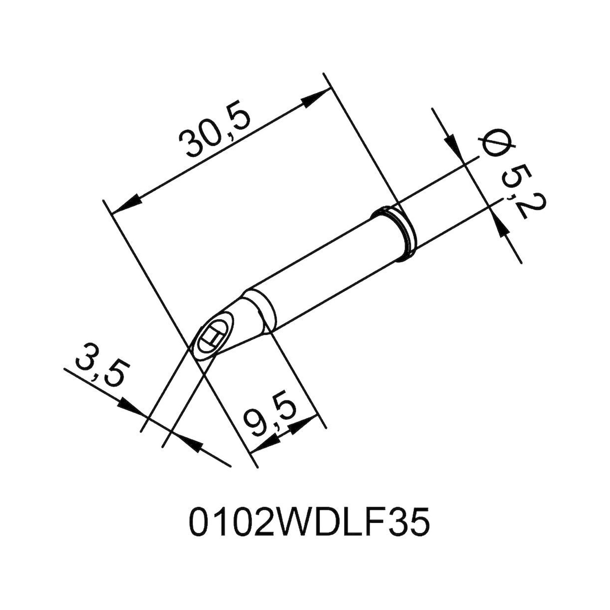 Panne à souder permanente Ersadur droite, Power Well avec gorge, 3,5 mm, pour i-Tool - Ersa 0102WDLF35
