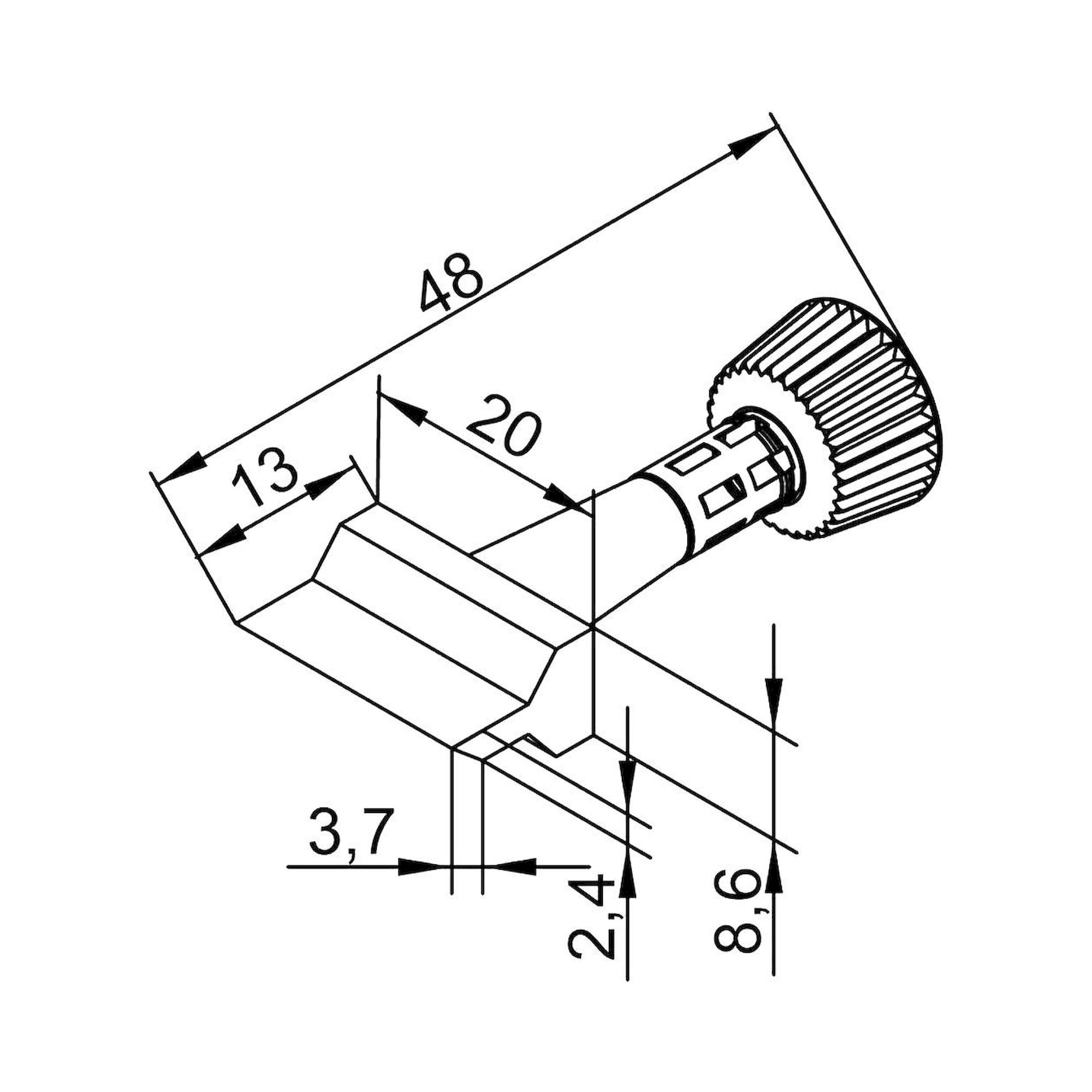 Ersadur-LF Wick-Tip Soldering Tip, straight, 20.0 mm, for i-Tool - Ersa 0102ZDLF200