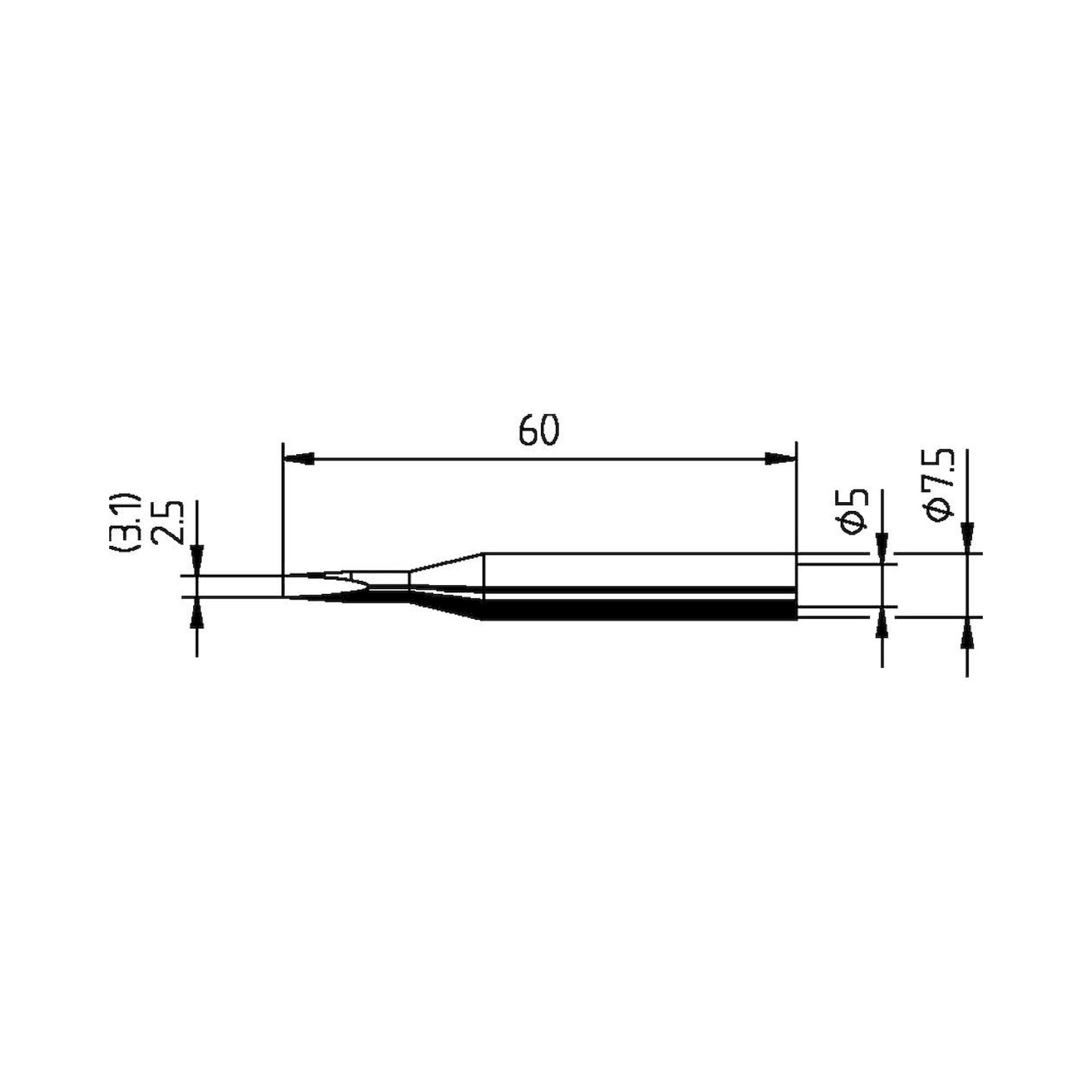 Panne à souder DUR pour Multitip C25, droite, en forme de burin, 3,1 mm - Ersa 0172KD