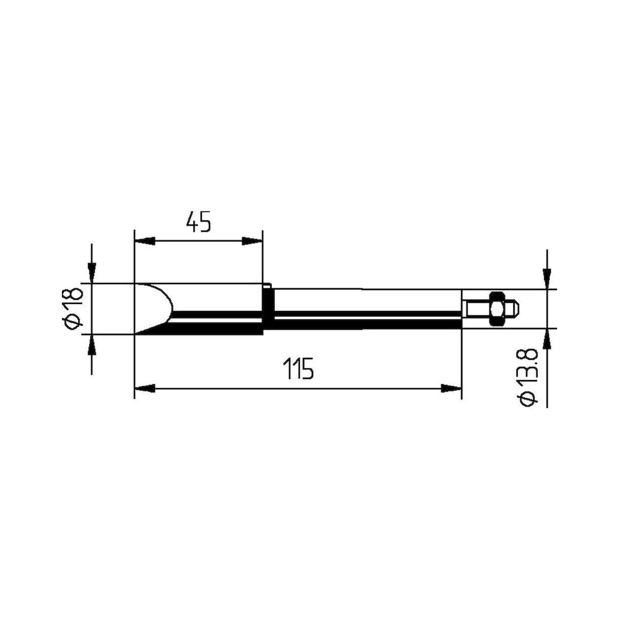Panne à souder Ersadur en forme de burin, 18 mm, pour ERSA 200 - Ersa 0202MD