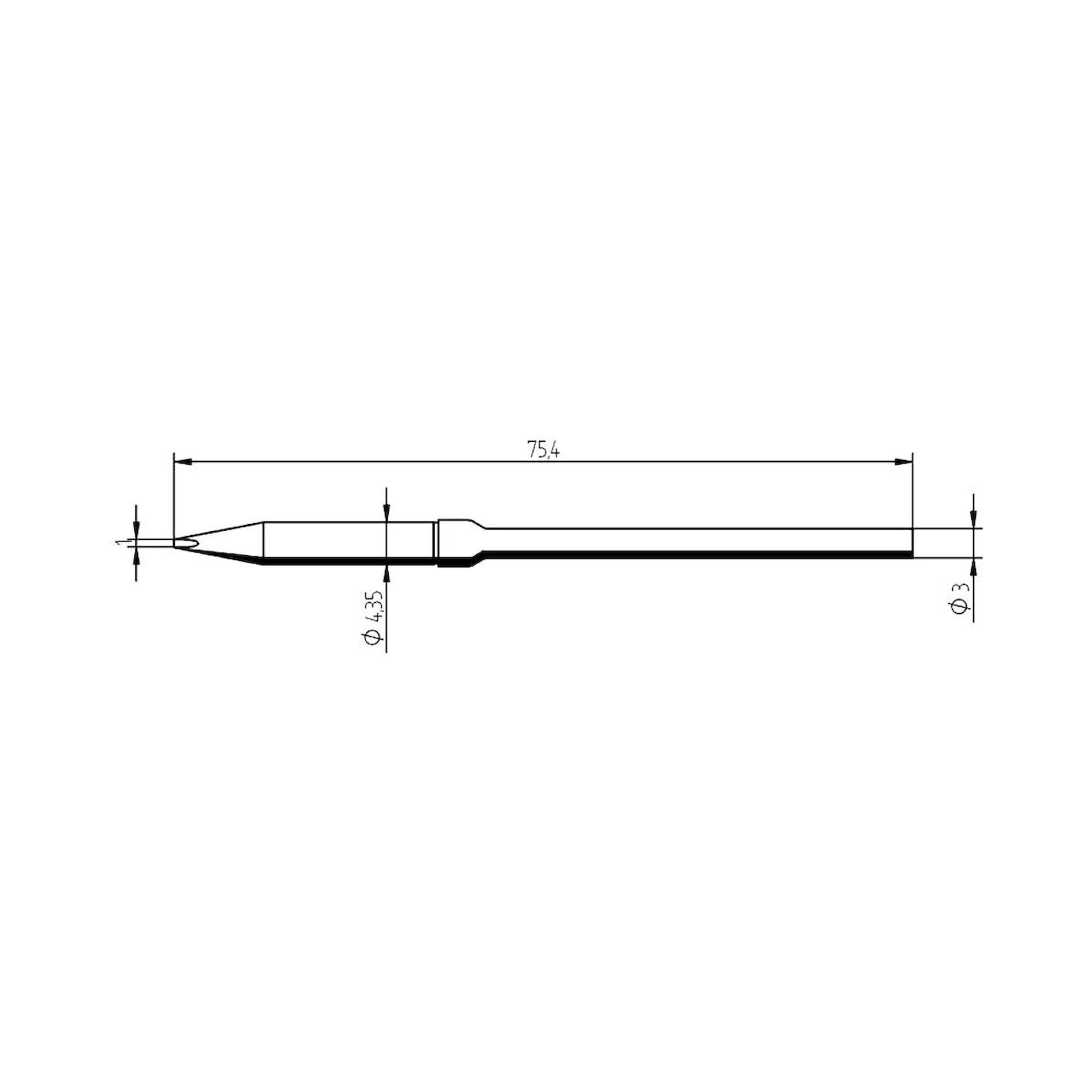 DUR Dauerlötspitze gerade, meißelförmig, 1,0 mm - Ersa 0212CDLF