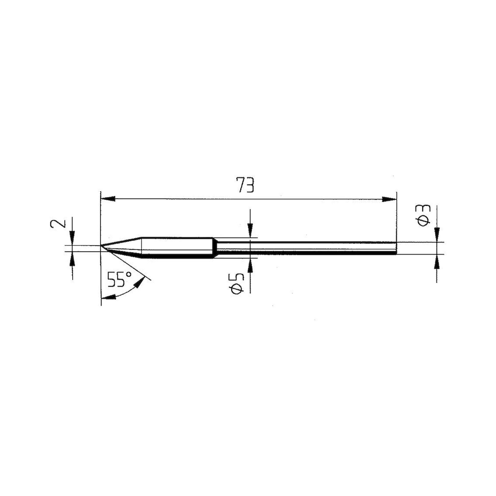 Panne à souder Ersadur droite, biseautée, 2,0 mm - Ersa 0212ND