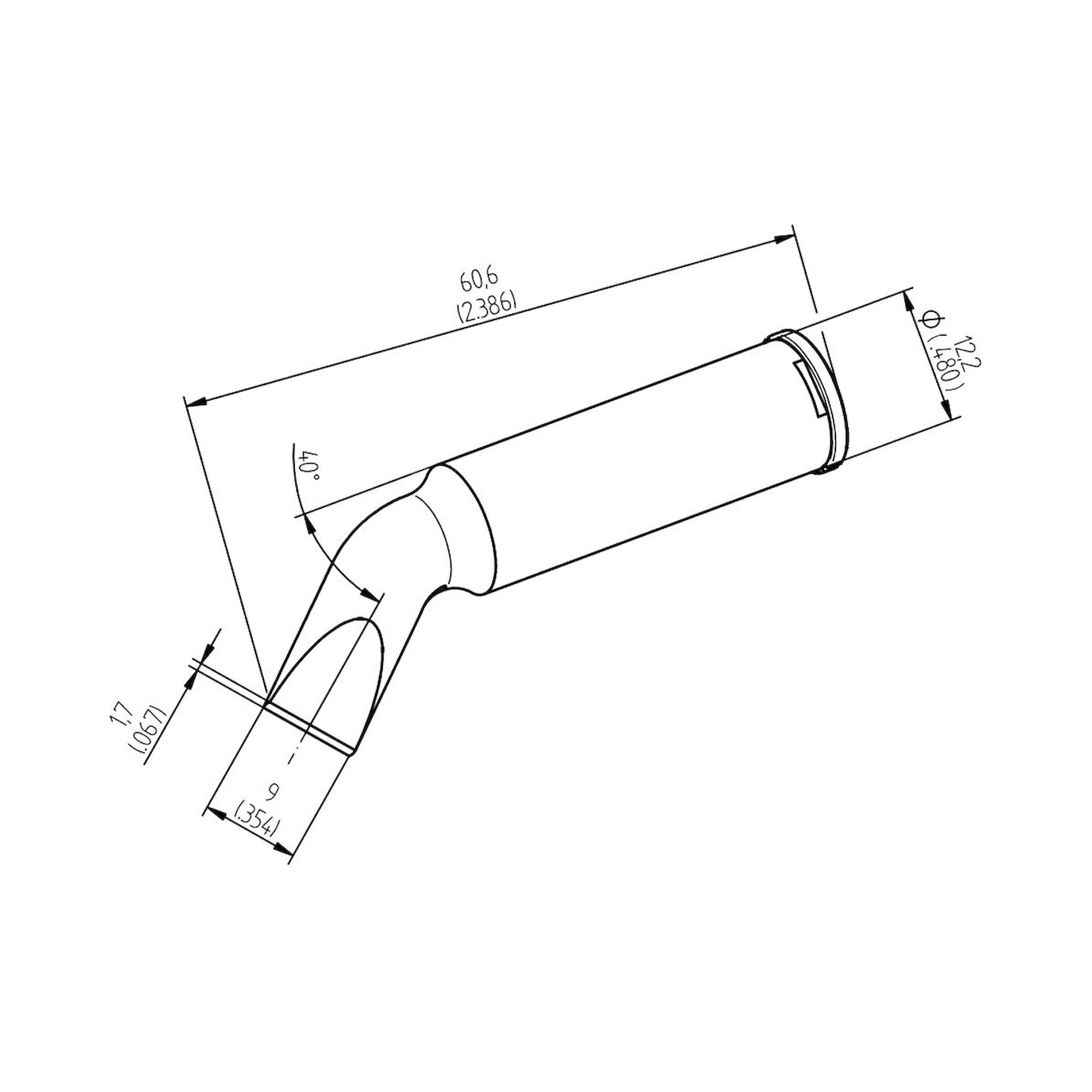 Ersadur Dauerlötspitze, gebogen, meißelförmig, 9 mm, für i-Tool HighPower - Ersa 0242SDLF90