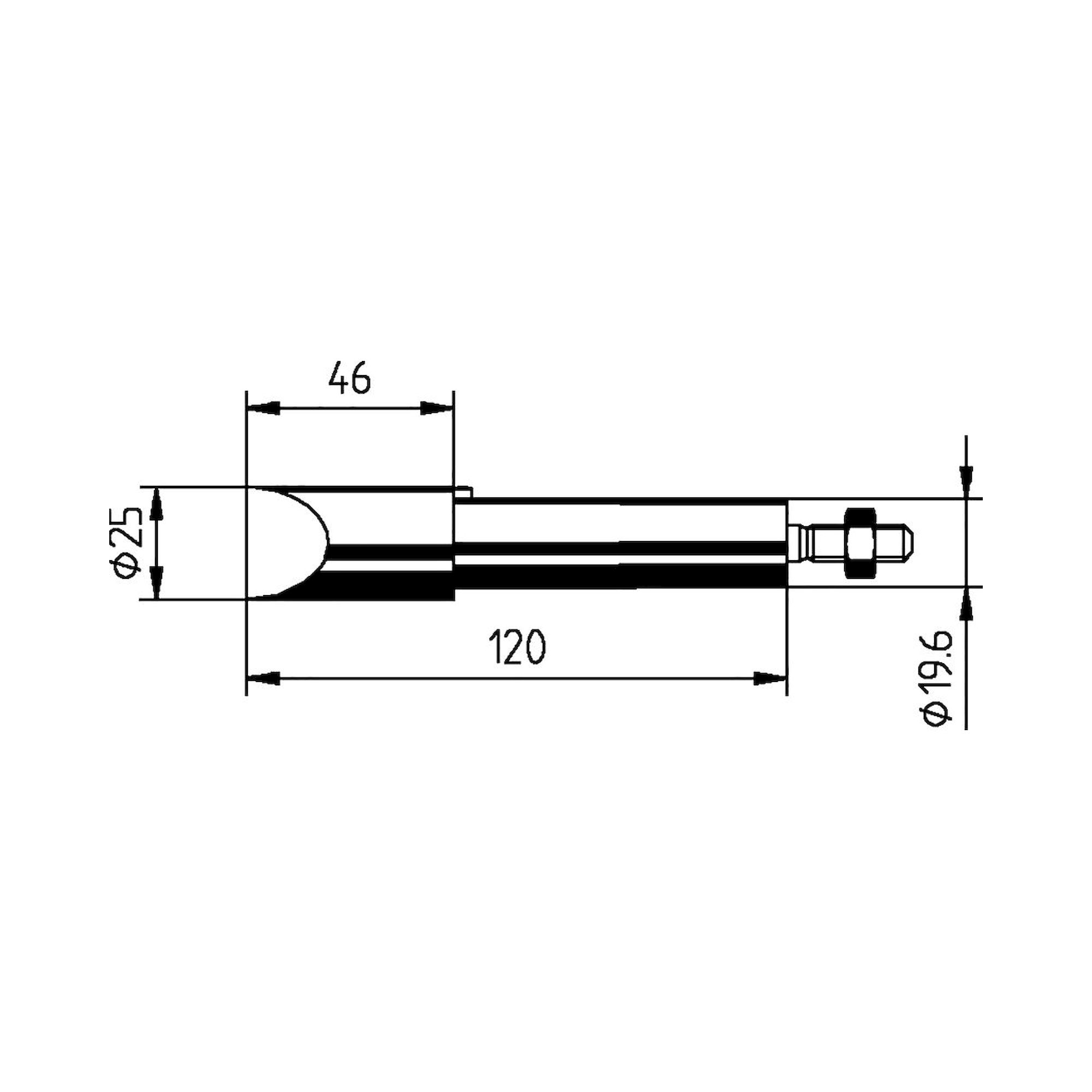 Ersadur long-life soldering tip for ERSA 300, straight, chisel, 25 mm - Ersa 0302MD