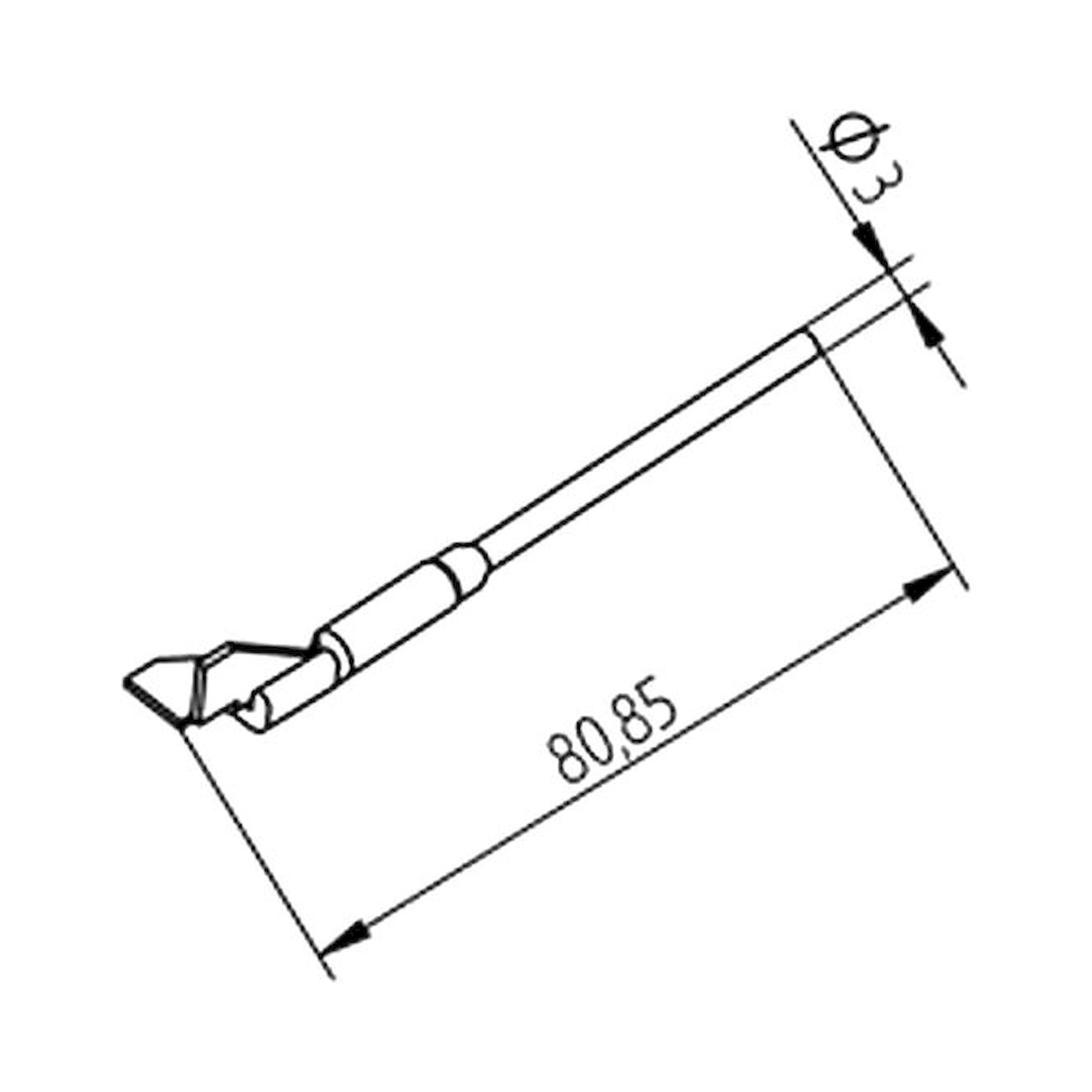 Jeu de pointes à dessouder DUR, branches à 90°, 10,0 mm - Ersa 0452QDLF100