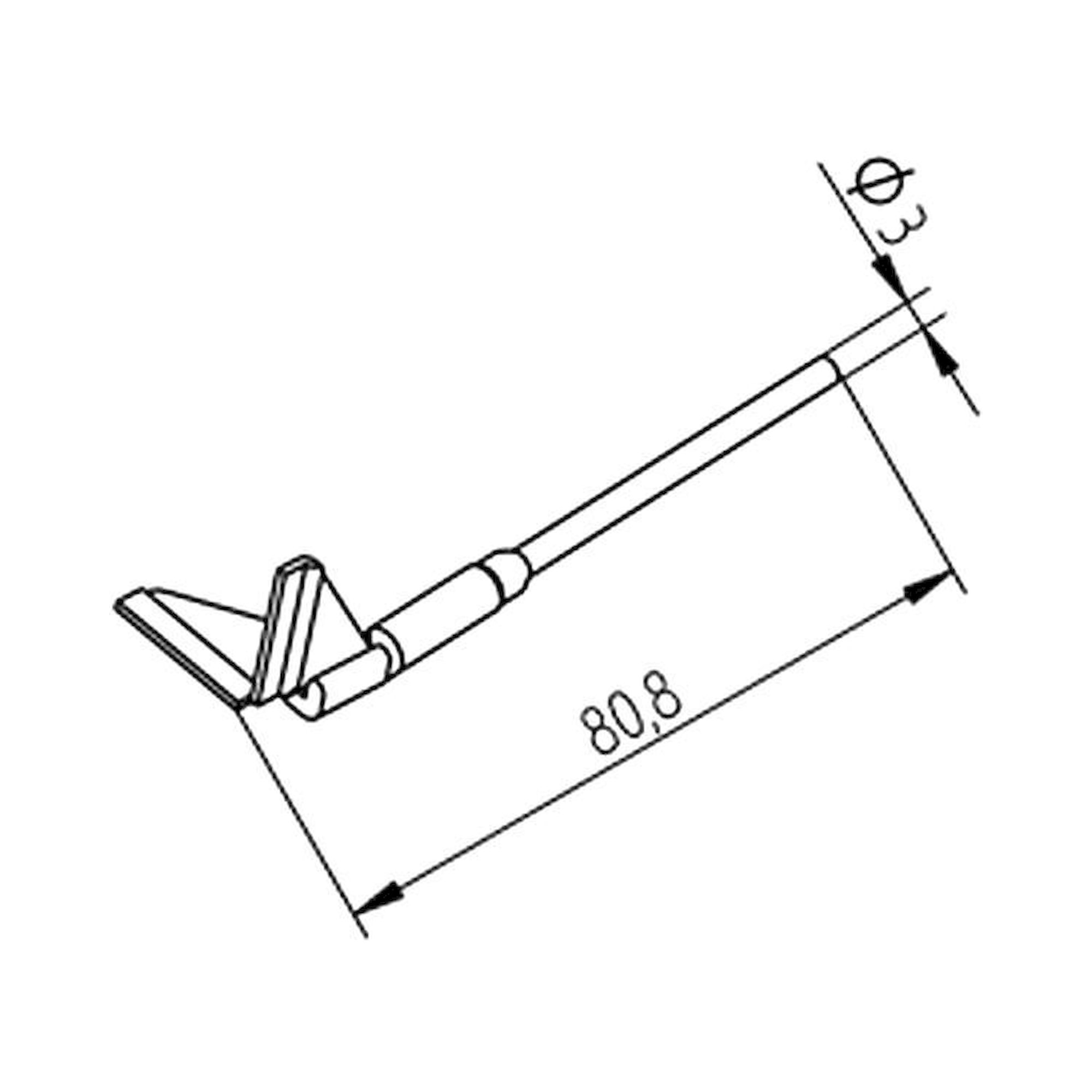 DUR Entlötspitzen-Satz, Schenkel im 90°-Winkel, 20,0 mm, für PLCC 52 - Ersa 0452QDLF200