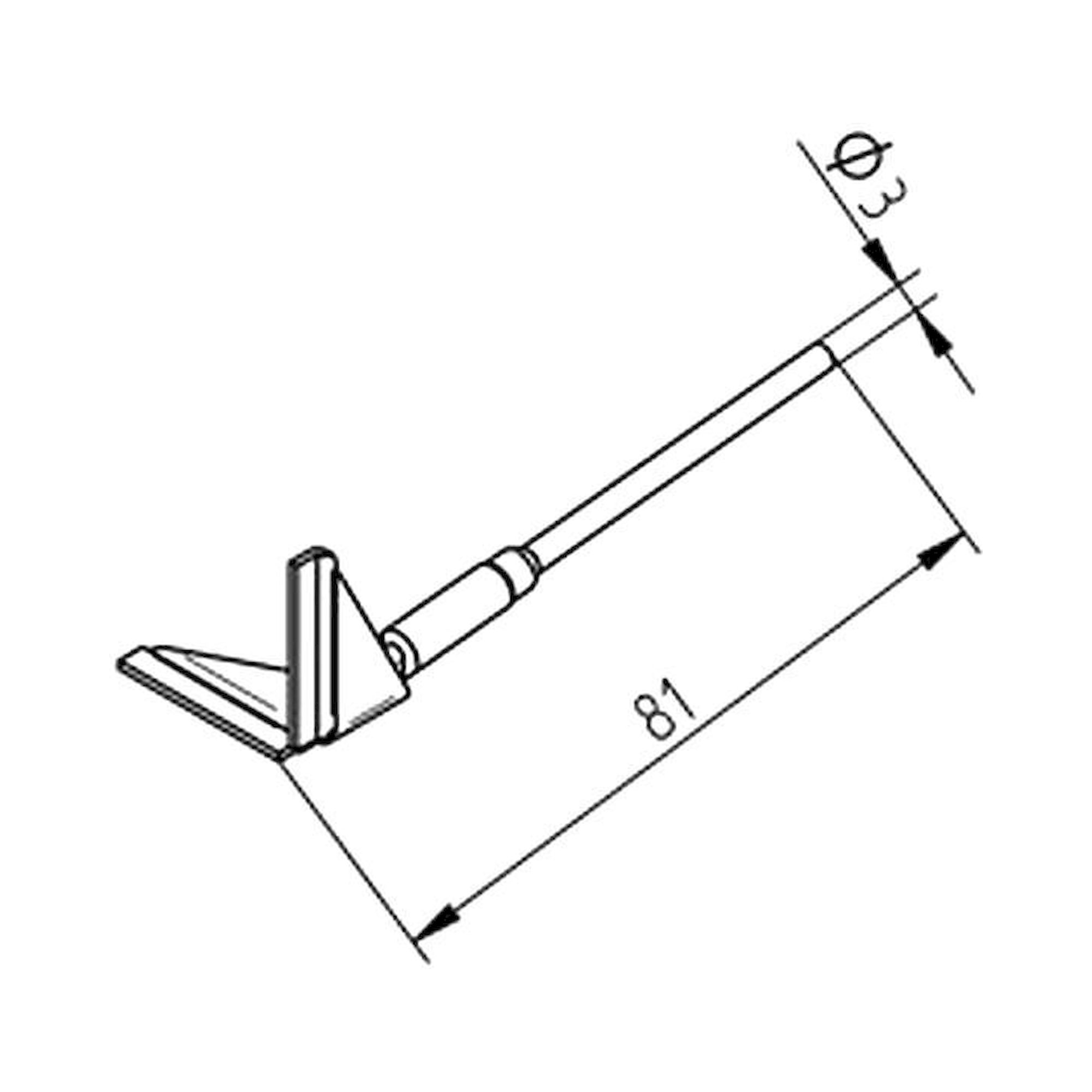 Ersadur Desoldering Tip Set, Legs at 90° Angle, 25.0 mm, for PLCC 68 - Ersa 0452QDLF250