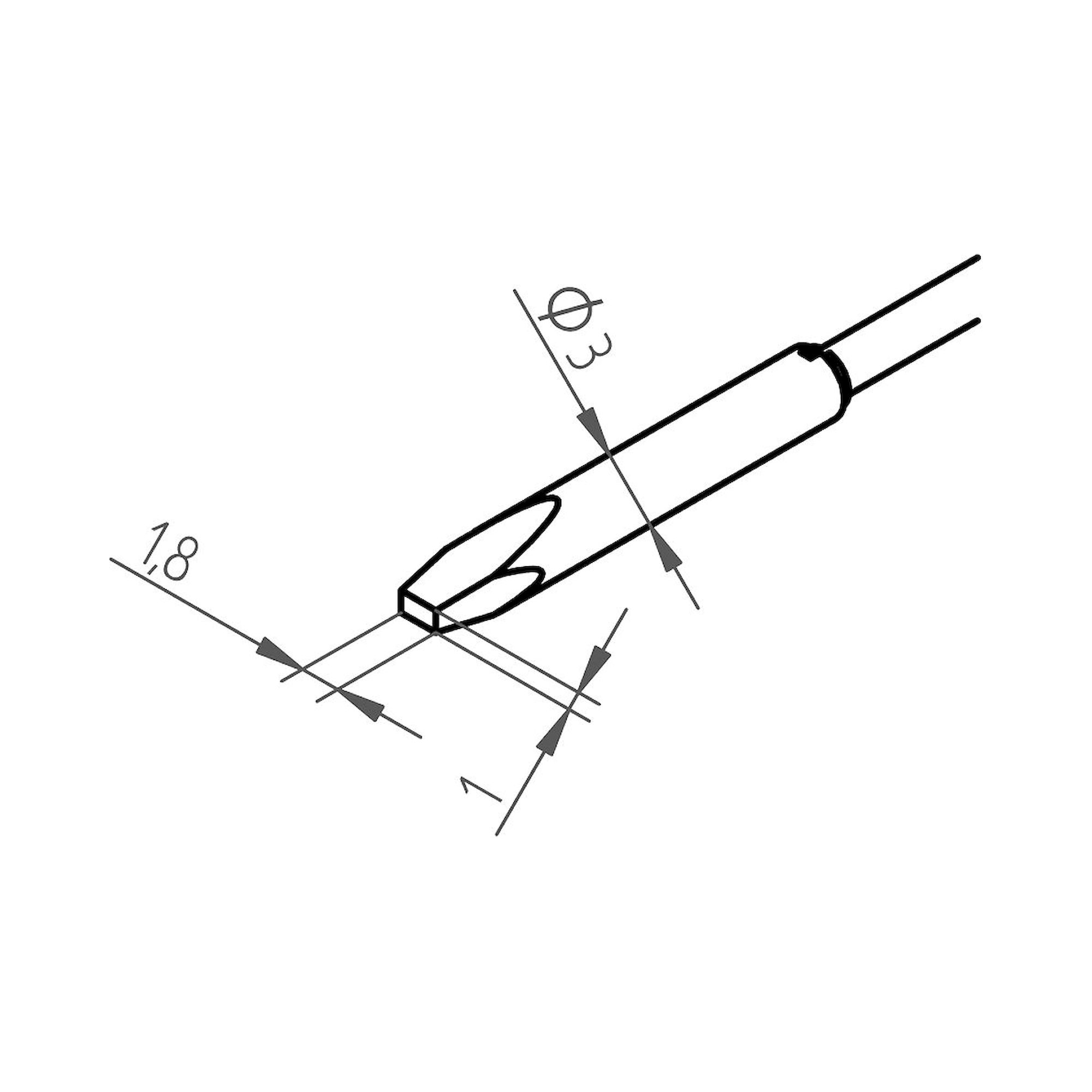 DUR Entlötspitzen-Satz, meißelförmig, 1,8 mm - Ersa 0462CDLF018