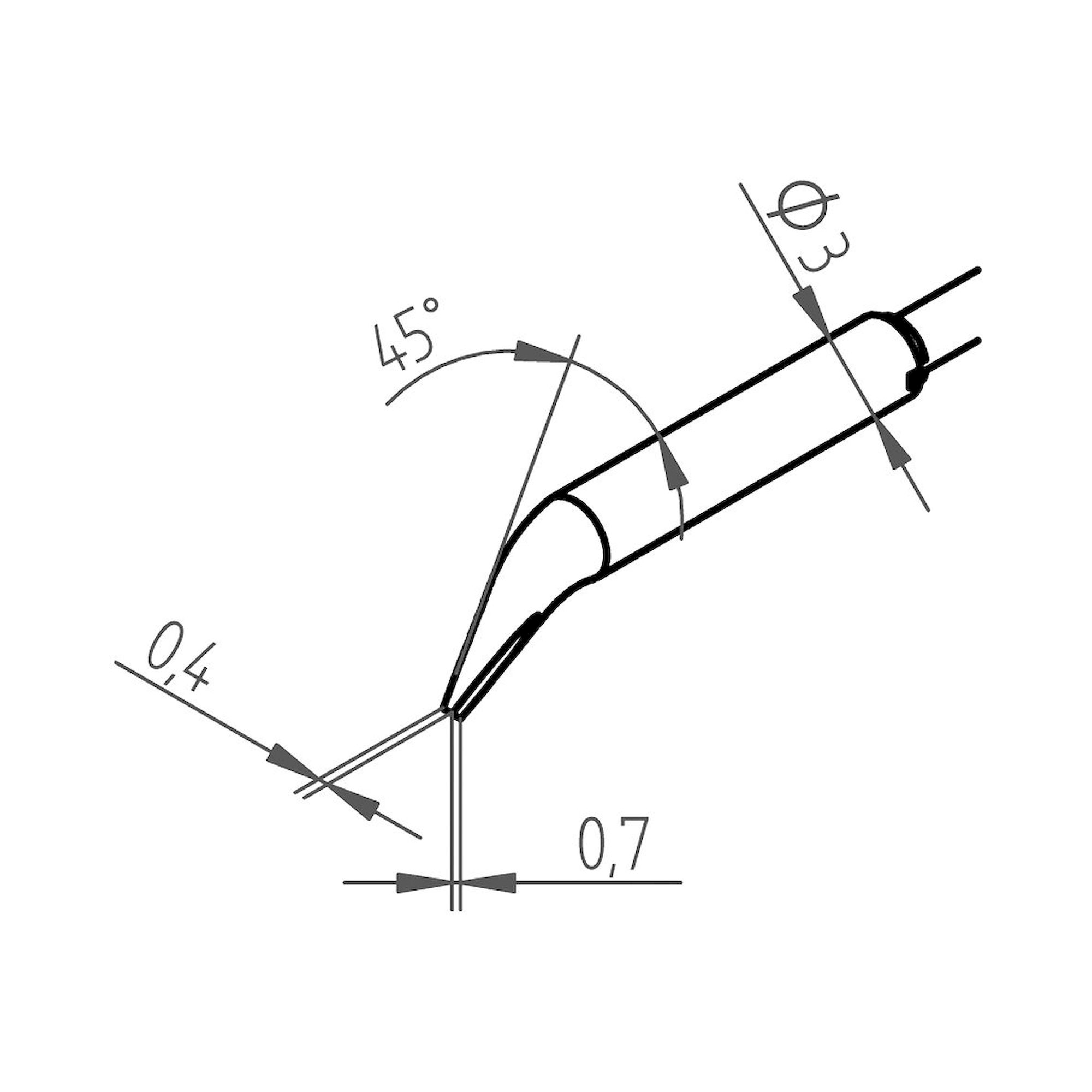 Jeu de pannes à dessouder DUR, coudées en burin 0,7 mm - Ersa 0462MDLF007