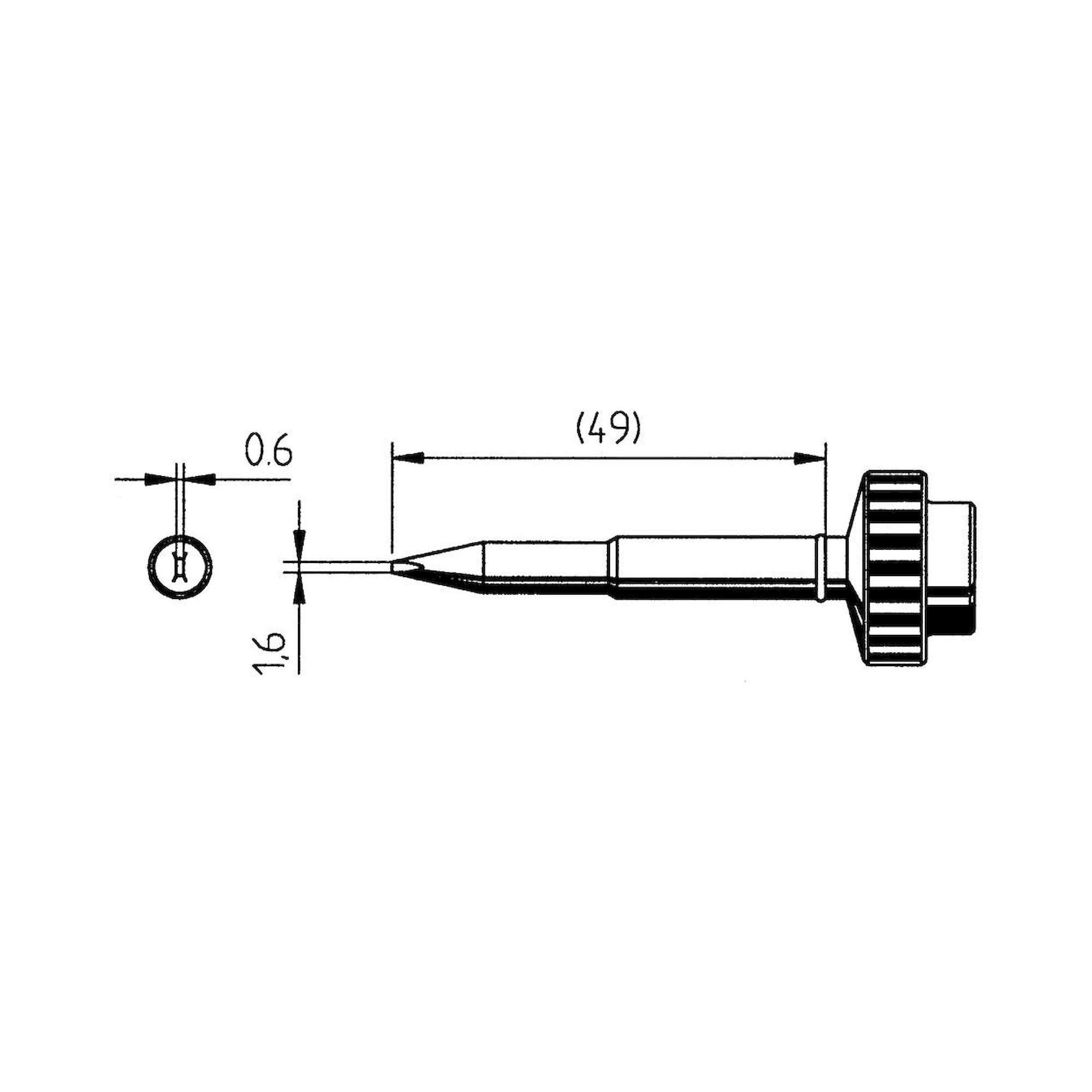 Ersadur Lötspitze gerade, meißelförmig, 1,6 mm, bleifrei - Ersa 0612ADLF