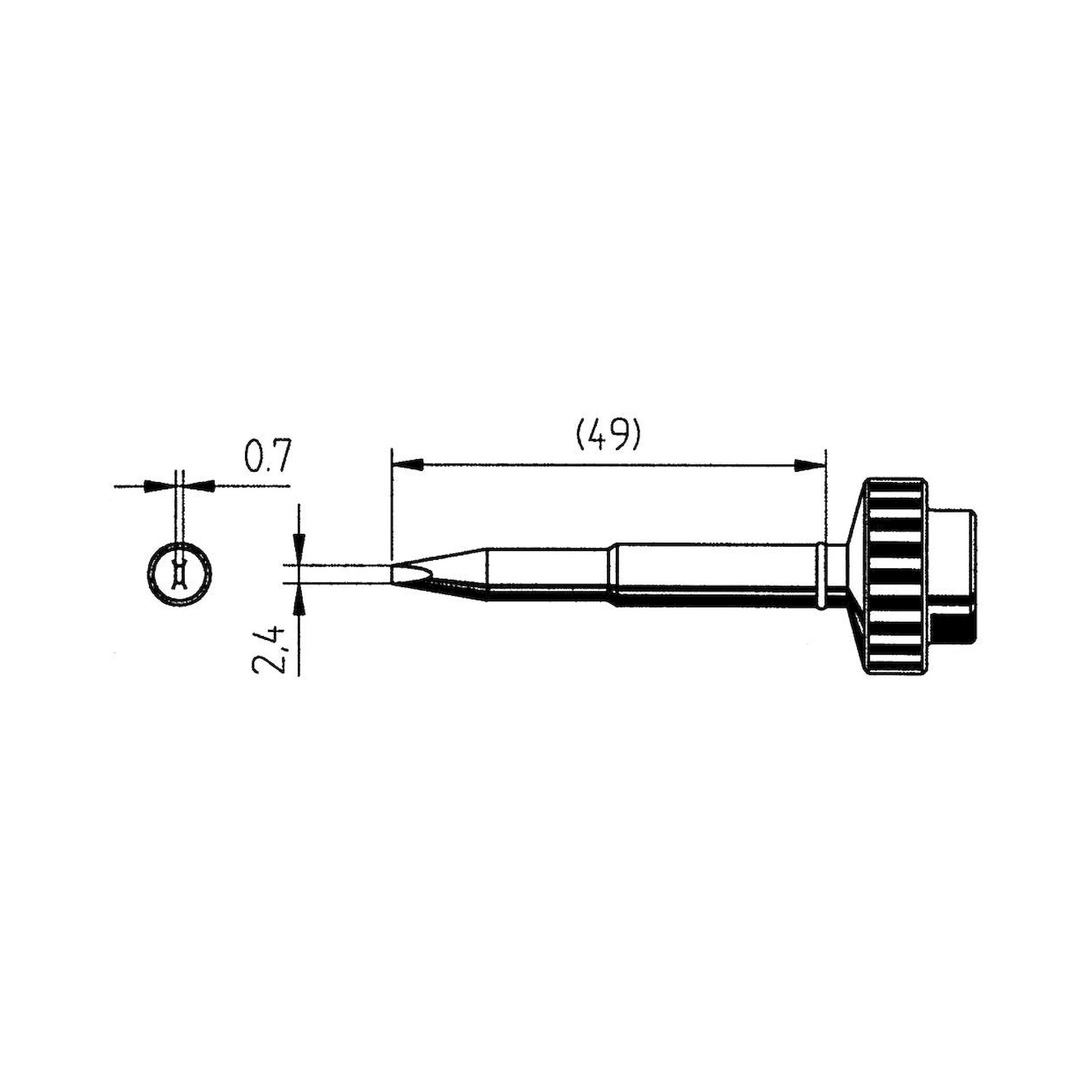 Ersadur Permanent Soldering Tip, straight, chisel-shaped, 2.4 mm - Ersa 0612KDLF