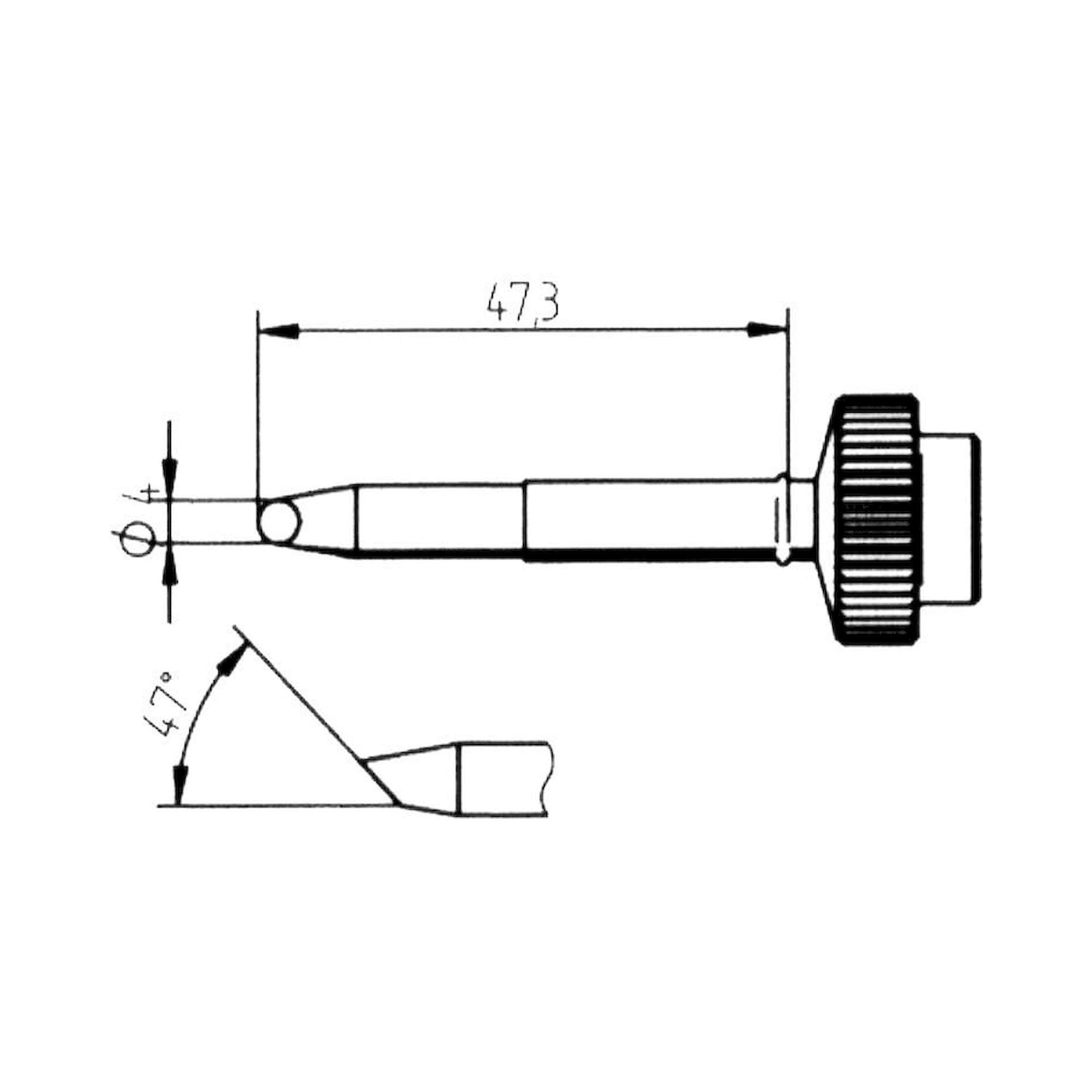 Ersadur Dauerlötspitze gerade, angeschrägt 45°, 4,0 mm - Ersa 0612WDLF