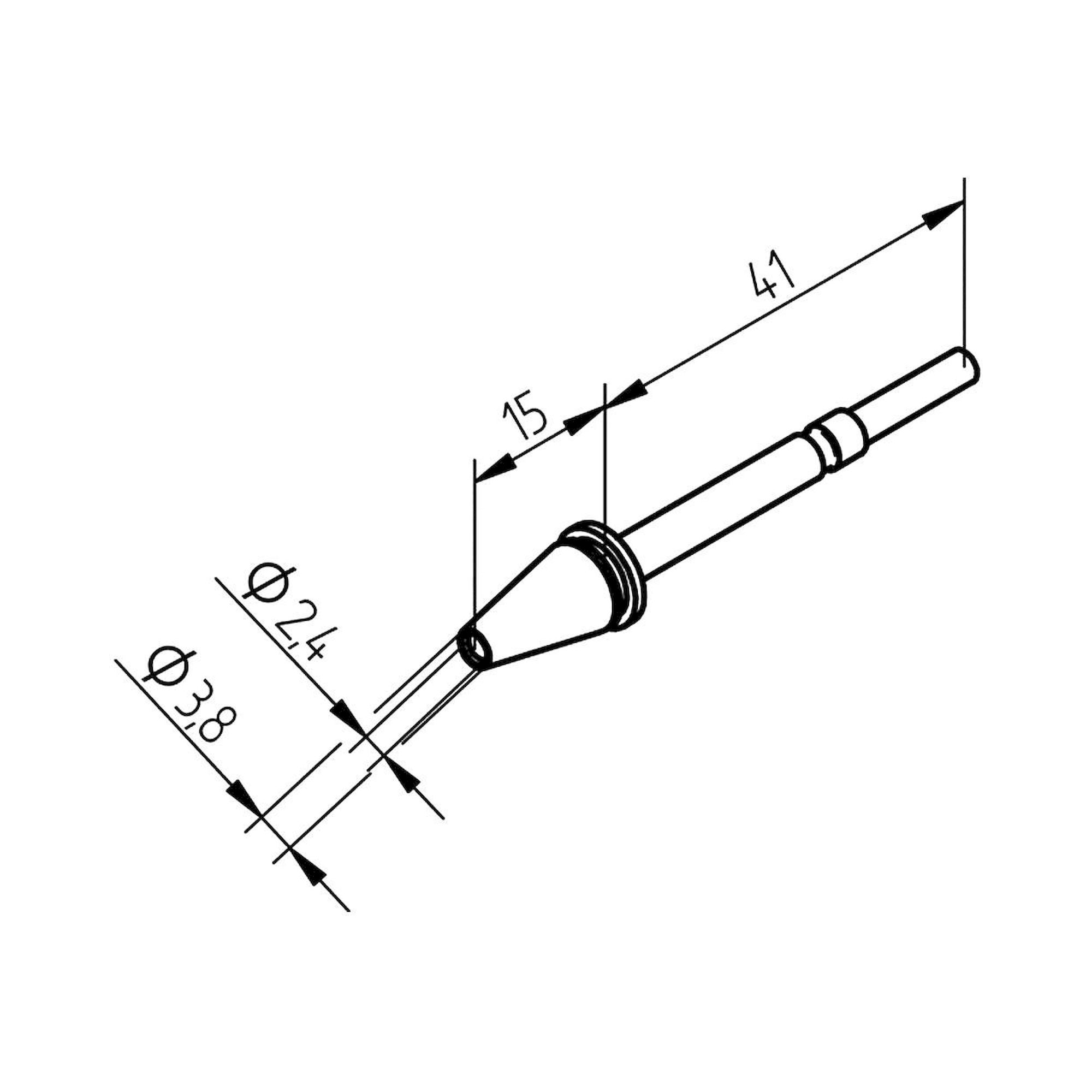 DUR Entlötspitze für X-Tool, innen 2,4 mm / außen 3,8 mm - Ersa 0722ED2438