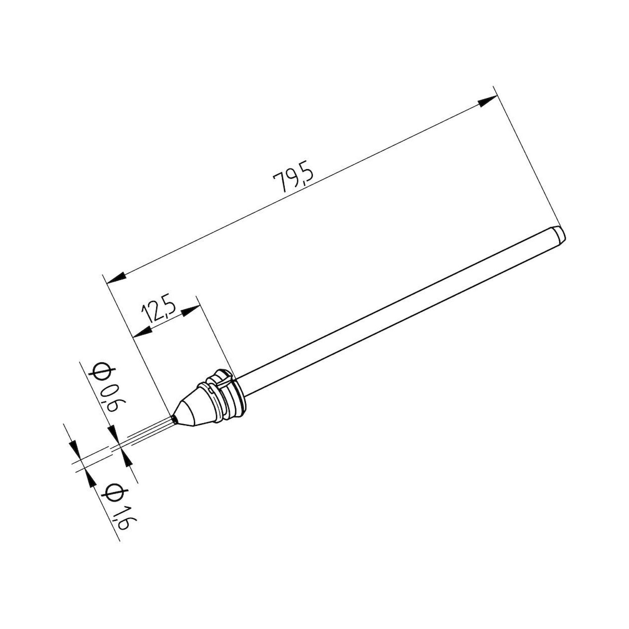 Ersa 0742ED0616H. Entlötspitze für X-Tool Vario, Durchmesser innen 0,6 mm, außen 1,6 mm, hochverzinnt