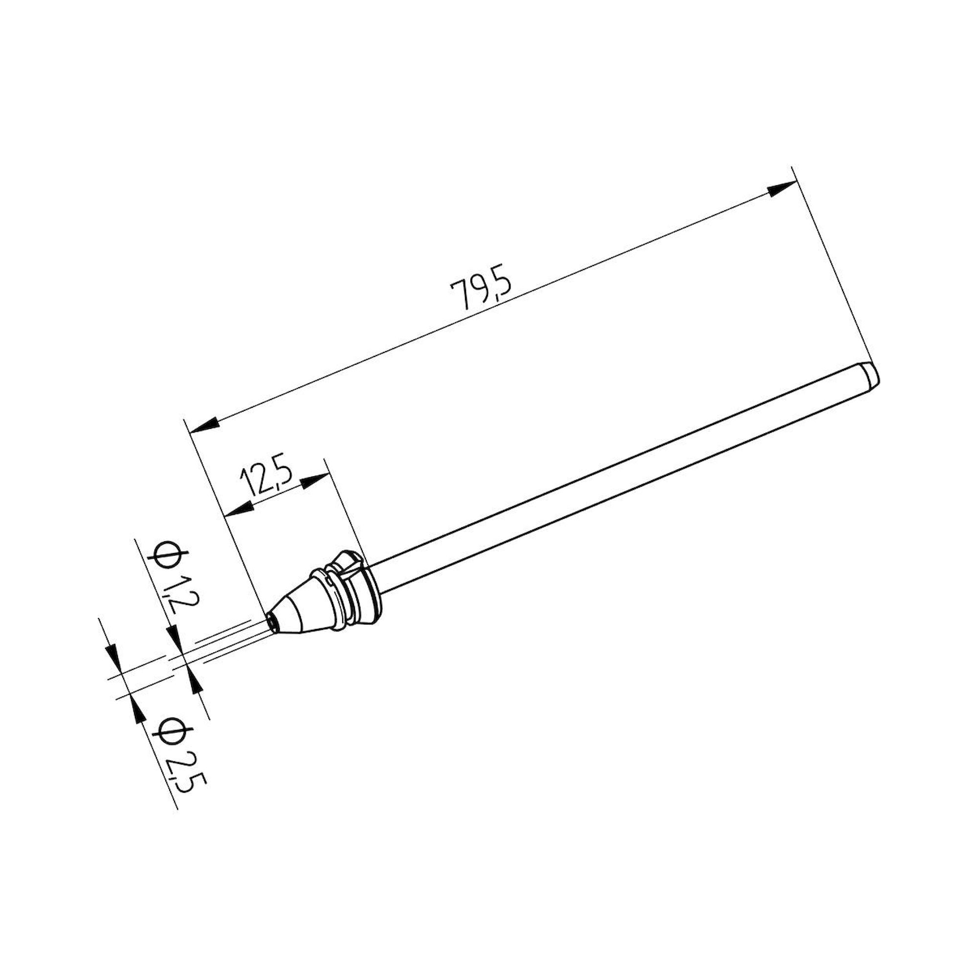 Ersa 0742ED1225H. Entlötspitze für X-Tool Vario, Durchmesser innen 1,2 mm, außen 2,5 mm, hochverzinnt