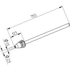 Ersa 0742ED1529H. Entlötspitze für X-Tool Vario, Durchmesser innen 1,5 mm, außen 2,9 mm, hochverzinnt