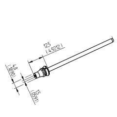 Ersa 0742ED1548H. Entlötspitze für X-Tool Vario, Durchmesser innen 1,5 mm, außen 4,8 mm, hochverzinnt