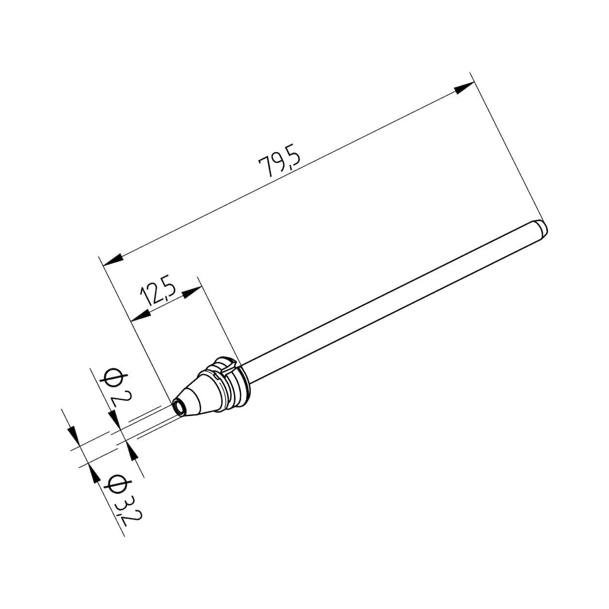 Ersa 0742ED2032H. Entlötspitze für X-Tool Vario, Durchmesser innen 2,0 mm, außen 3,2 mm, hochverzinnt
