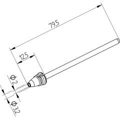 Ersa 0742ED2032H. Entlötspitze für X-Tool Vario, Durchmesser innen 2,0 mm, außen 3,2 mm, hochverzinnt