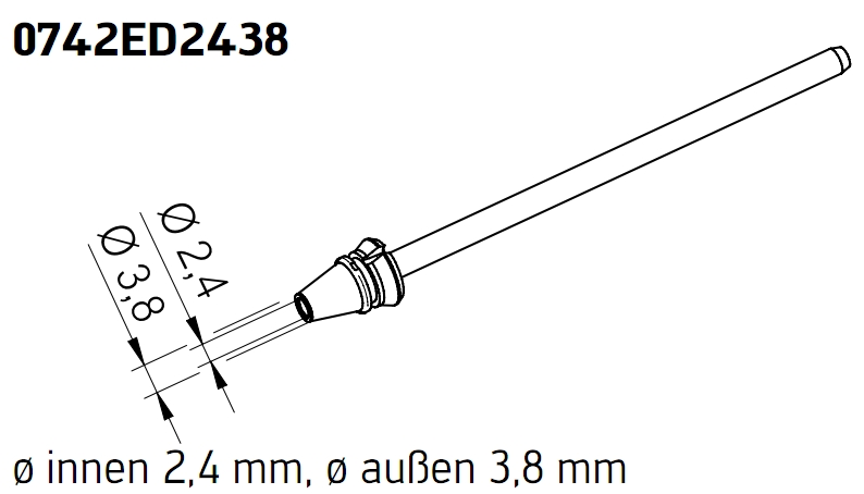 Entlötspitze für X-Tool Vario, Durchmesser innen 2,4 mm, außen 3,8 mm - Ersa 0742ED2438
