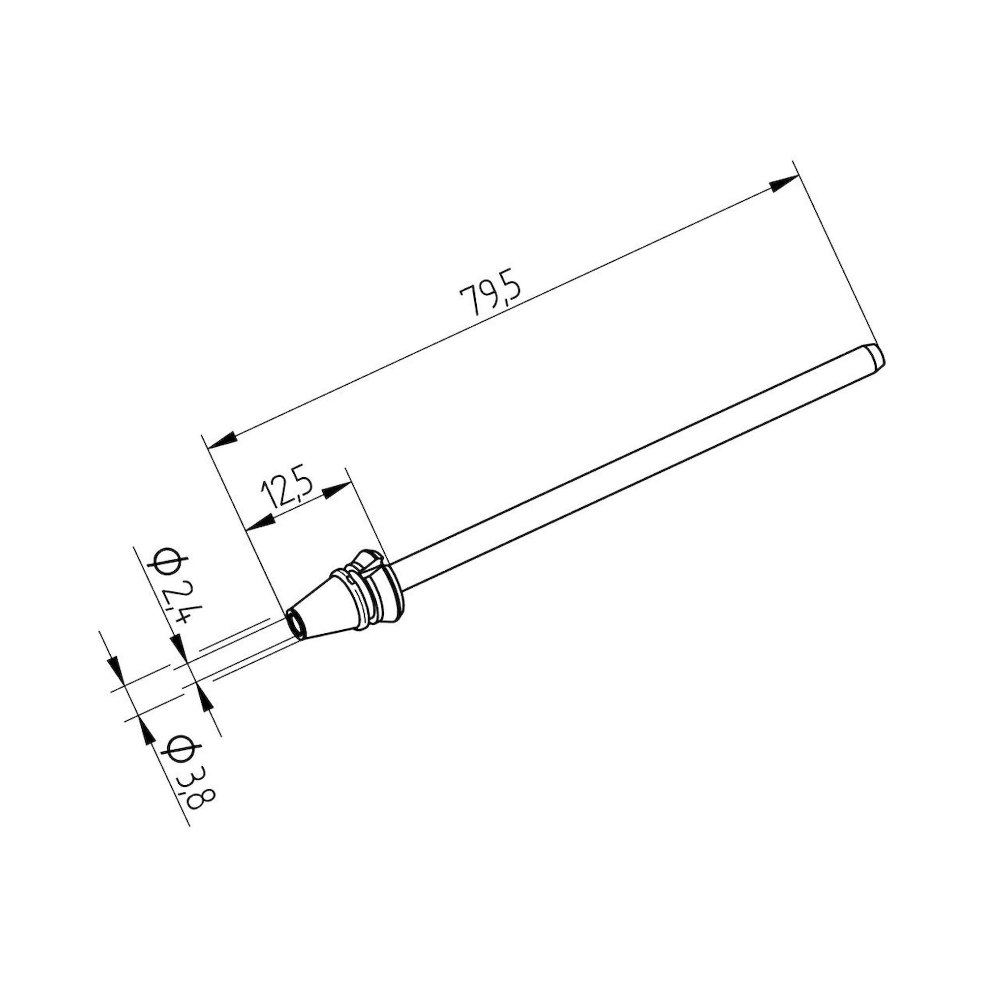 Ersa 0742ED2438H. Entlötspitze für X-Tool Vario, Durchmesser innen 2,4 mm, außen 3,8 mm, hochverzinnt