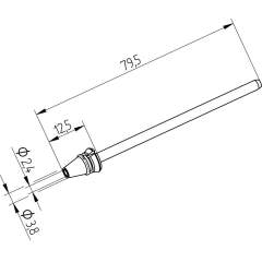 Ersa 0742ED2438H. Entlötspitze für X-Tool Vario, Durchmesser innen 2,4 mm, außen 3,8 mm, hochverzinnt