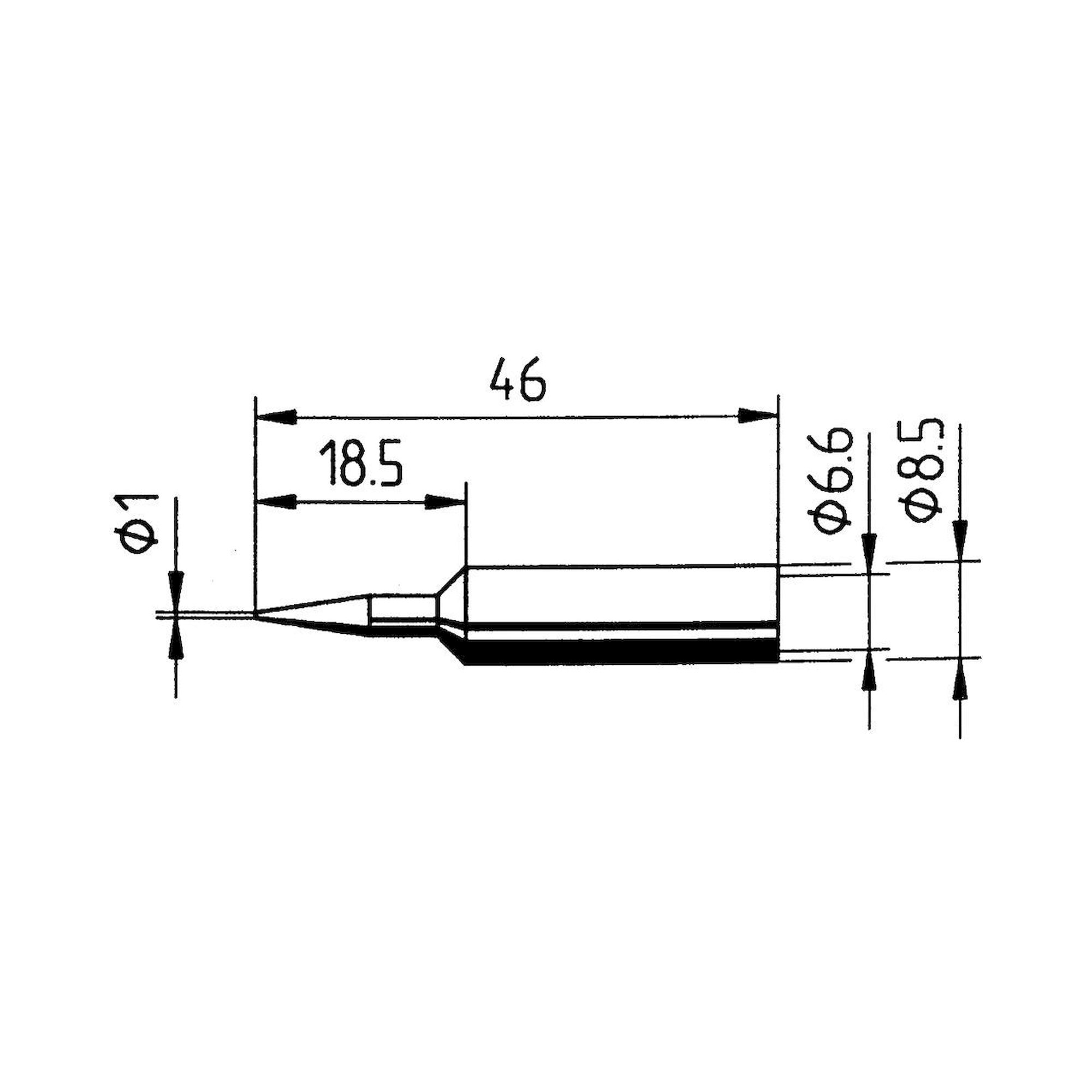 Ersadur Dauerlötspitze, gerade, bleistiftspitz, 1,0 mm - Ersa 0832BD