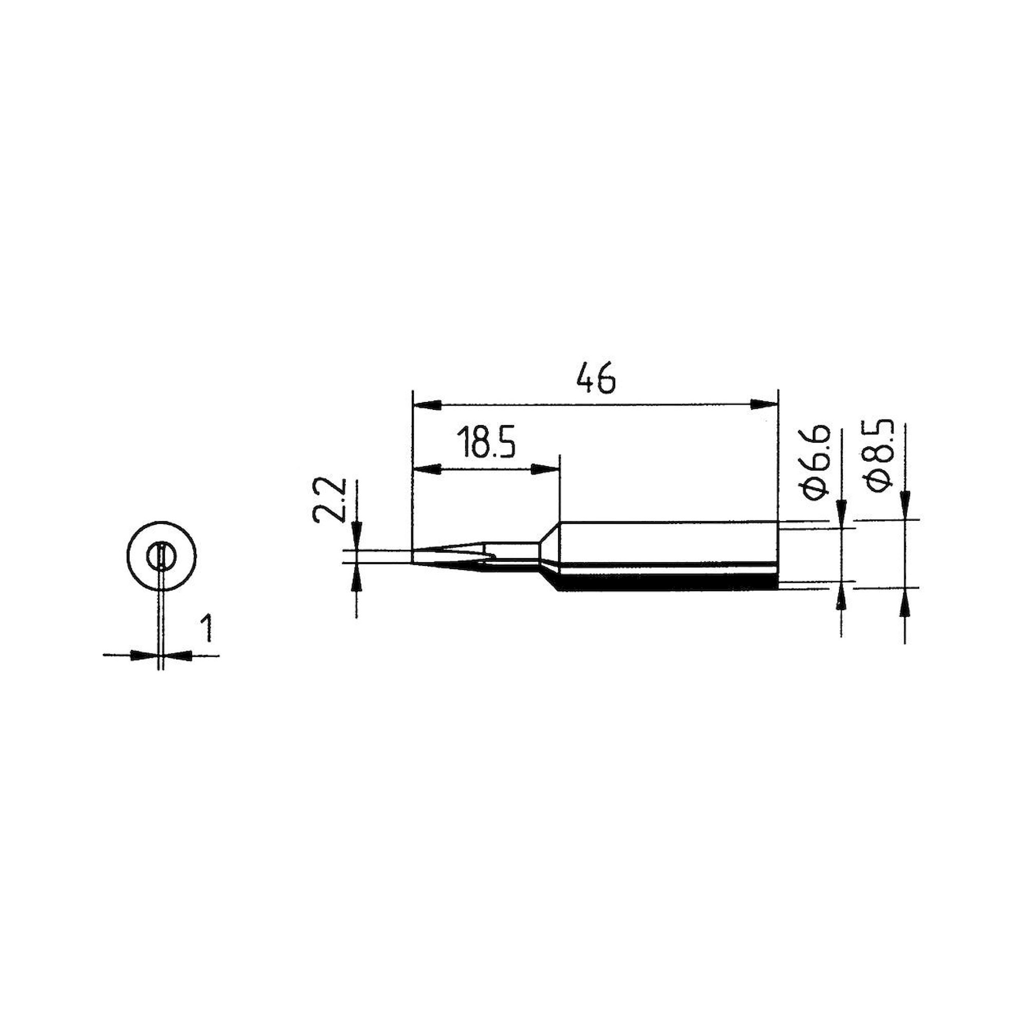 Ersadur Dauerlötspitze, gerade, meißelförmig, 2,2 mm - Ersa 0832CD