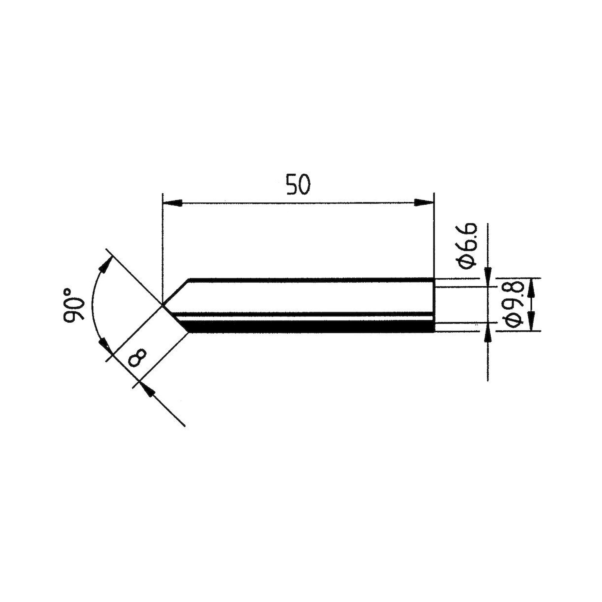 Ersadur-LF Dauerlötspitze meißelförmig, gerade, beidseitig angeschrägt, 8,0 mm - Ersa 0832MDLF