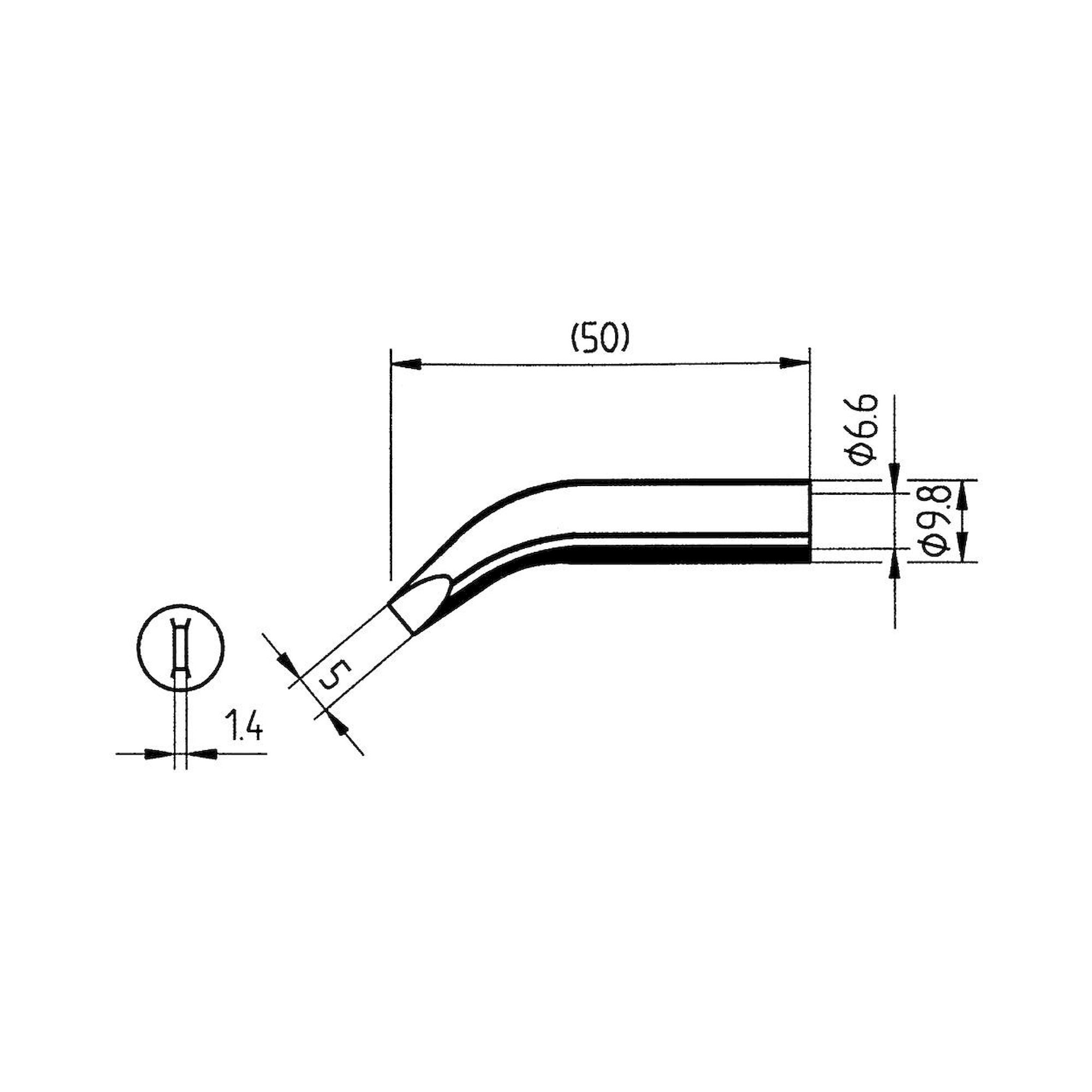 Ersadur Dauerlötspitze, meißelförmig, 5,0 mm, abgewinkelt - Ersa 0832RD