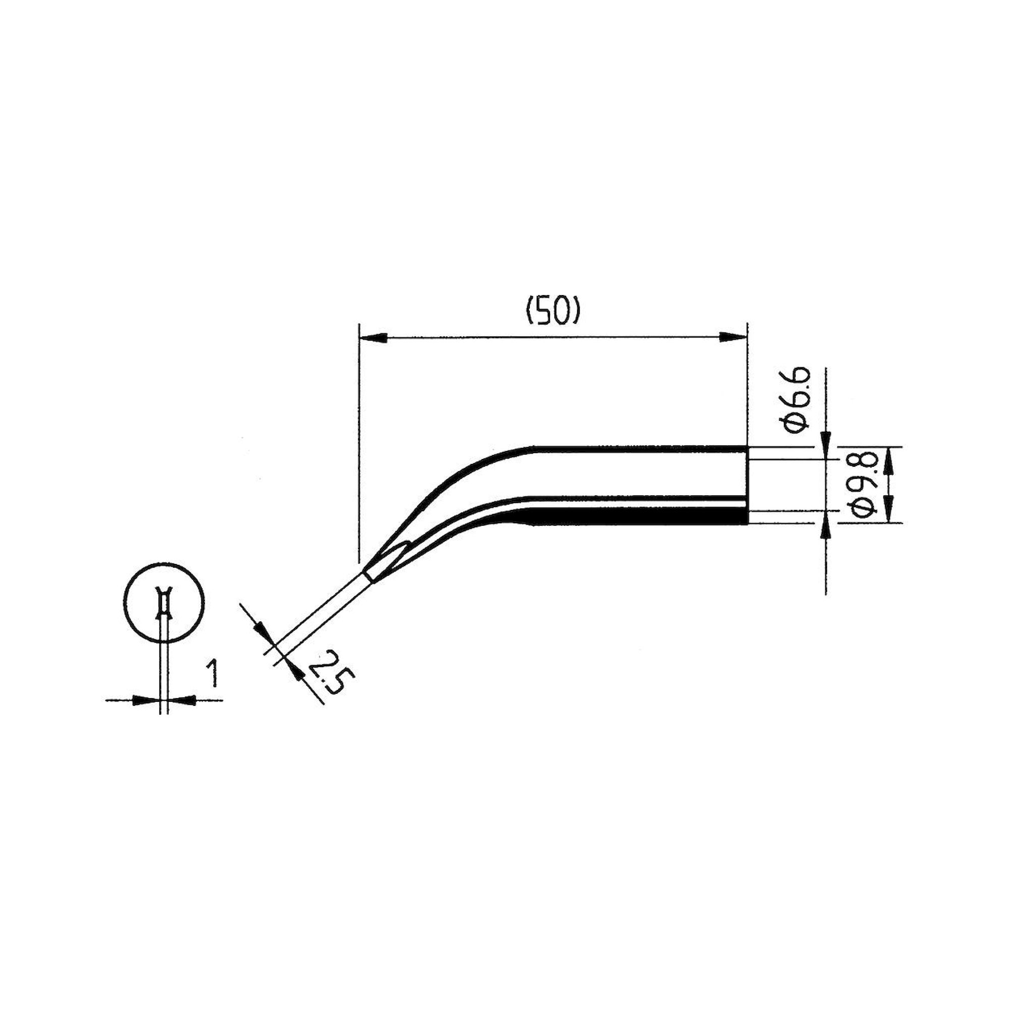 Panne à souder Ersadur, coudée, en forme de burin, 2,5 mm - Ersa 0832WD