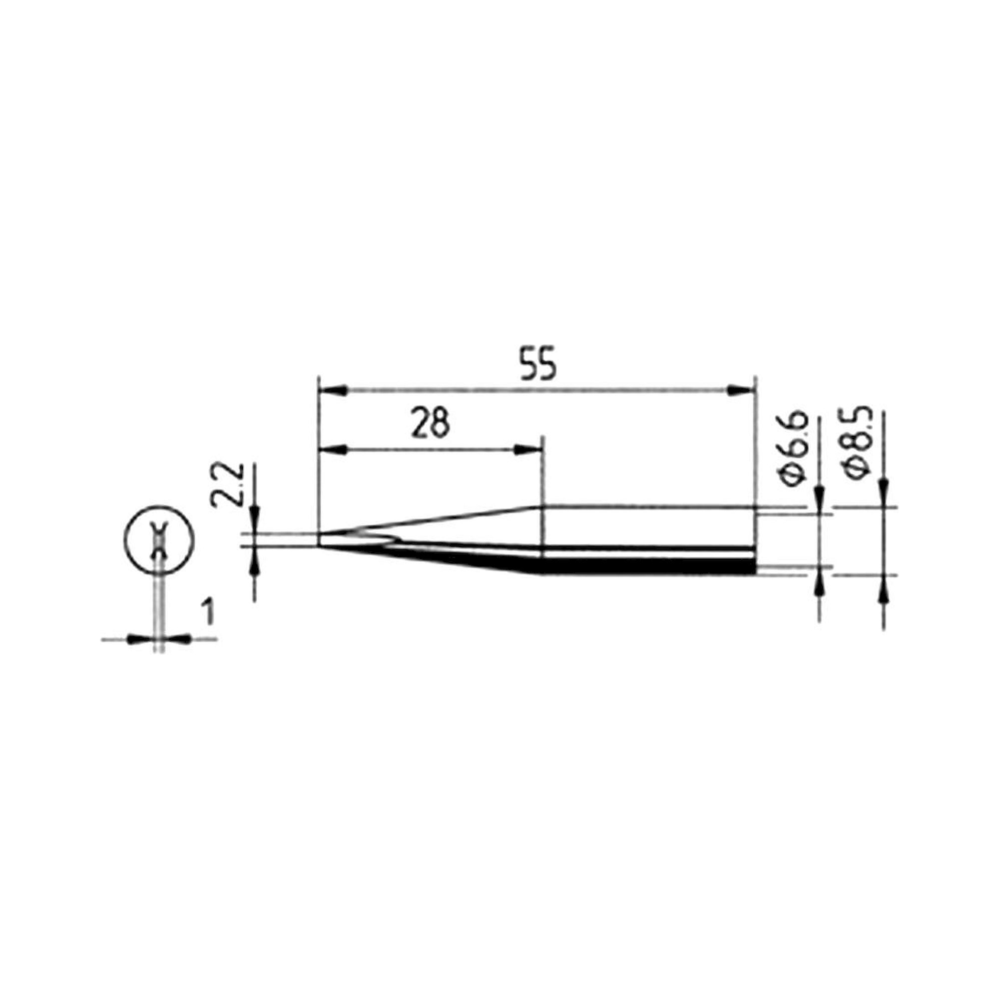 Panne à souder Ersadur-LF droite, allongée, en forme de burin, 2,2 mm - Ersa 0842KDLF