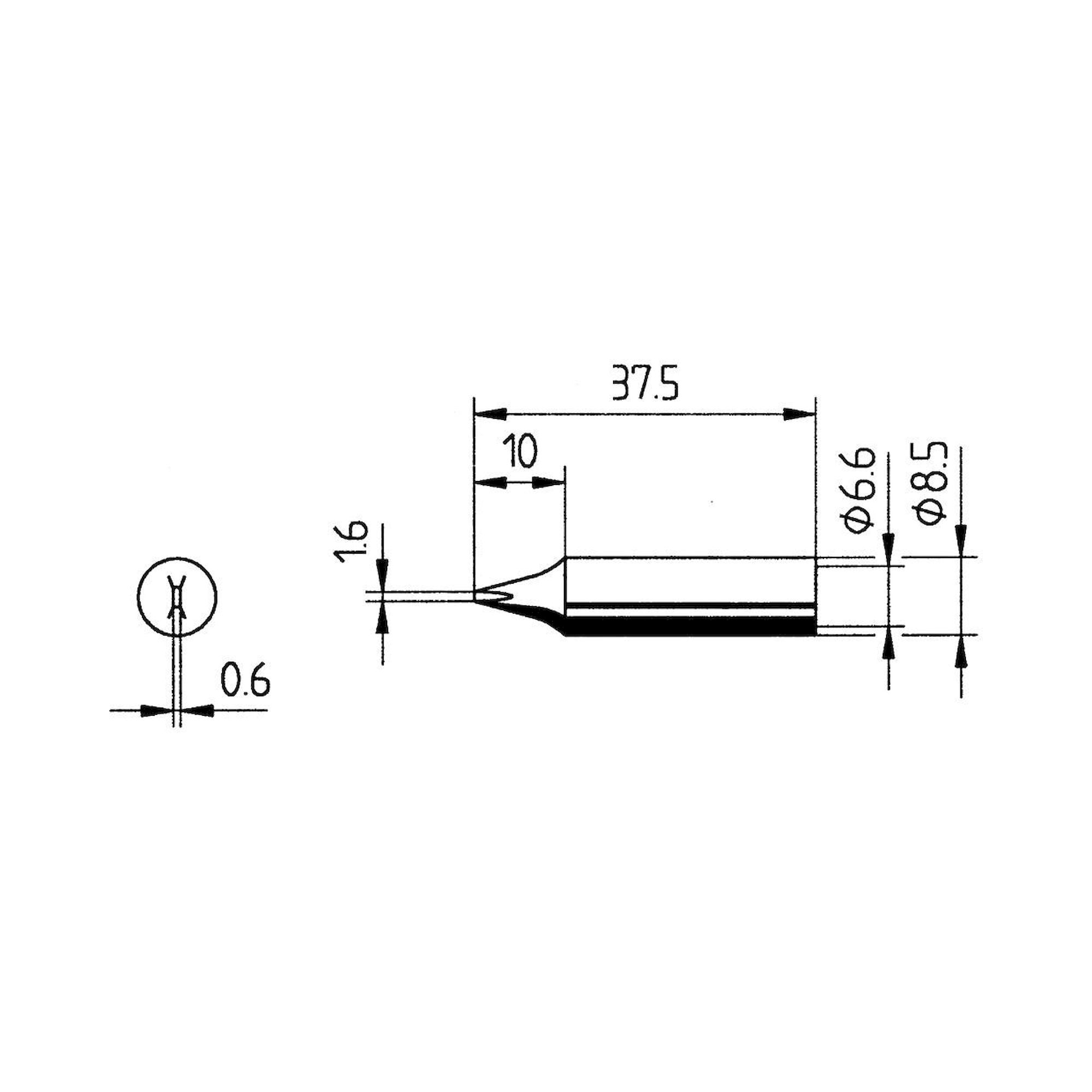 Panne à souder permanente Ersadur-LF droite, en forme de burin, 1,6 mm - Ersa 0842YDLF