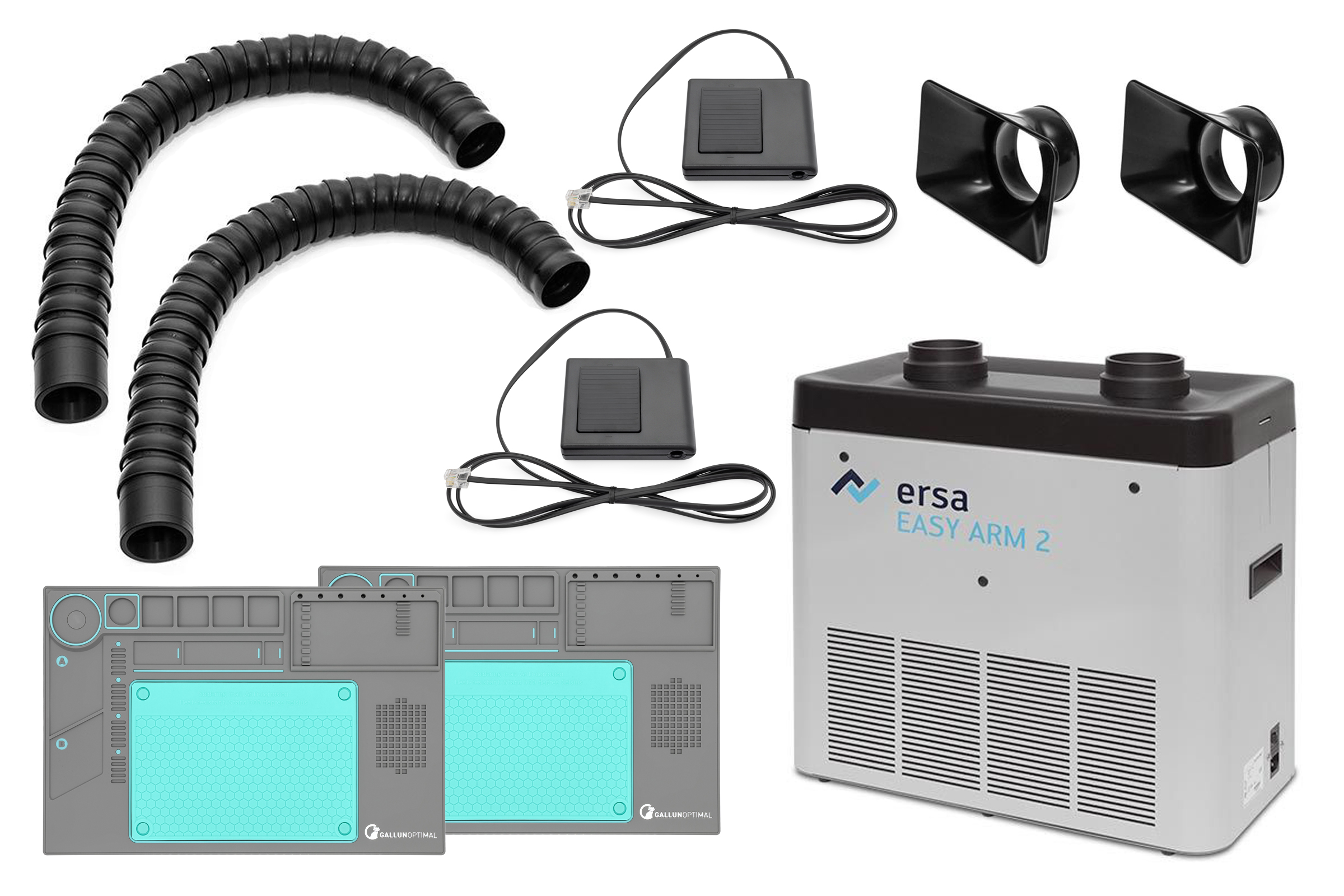 Filtergerät EASY ARM 2, Set mit 2x Omniflexarm, 2x eckige Düse, 2x Standby-Schalter - Ersa 0CA10-002S1