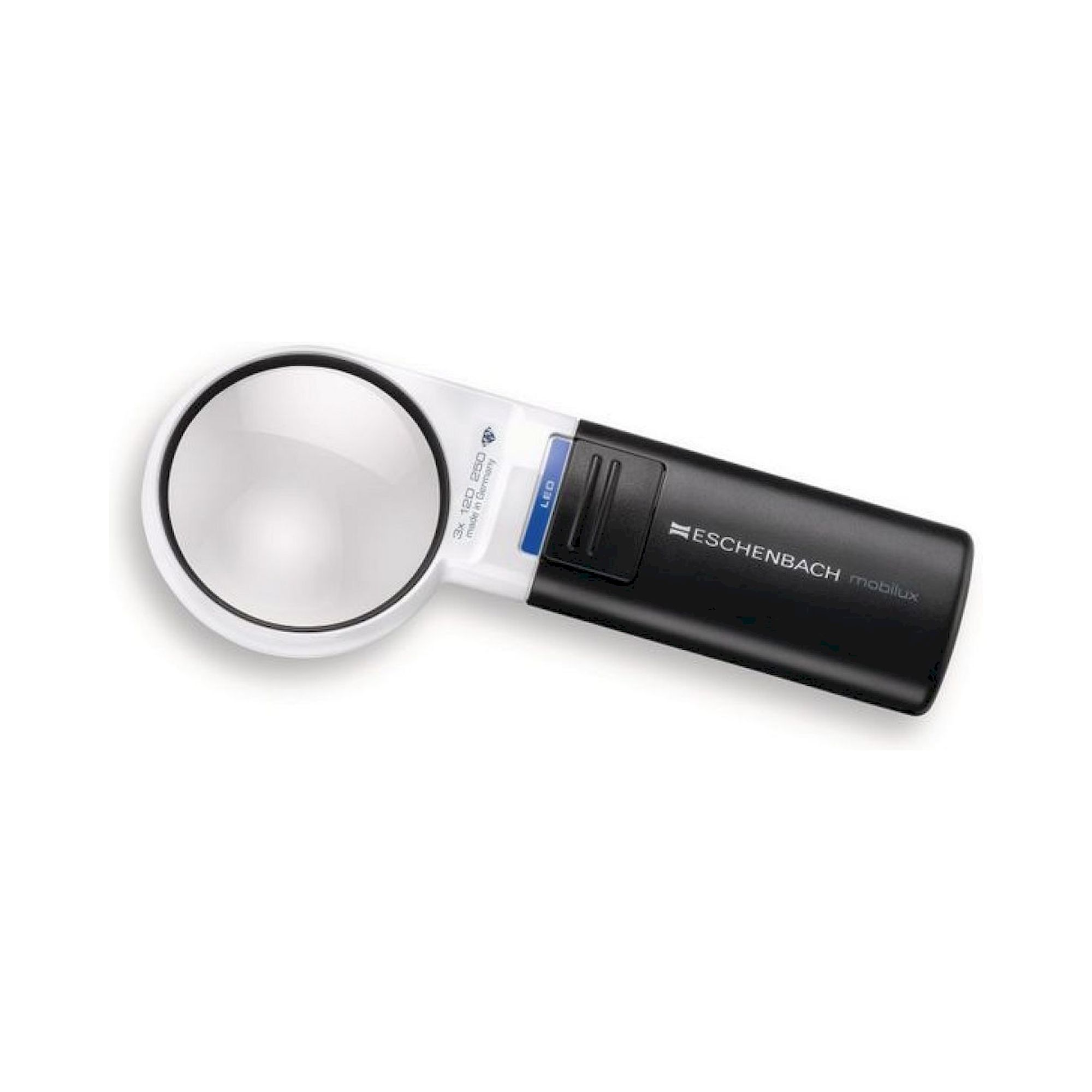 Eschenbach 15112. Flashlight magnifier mobilux LED, asphär. 3x, 12 dpt., D=60 mm