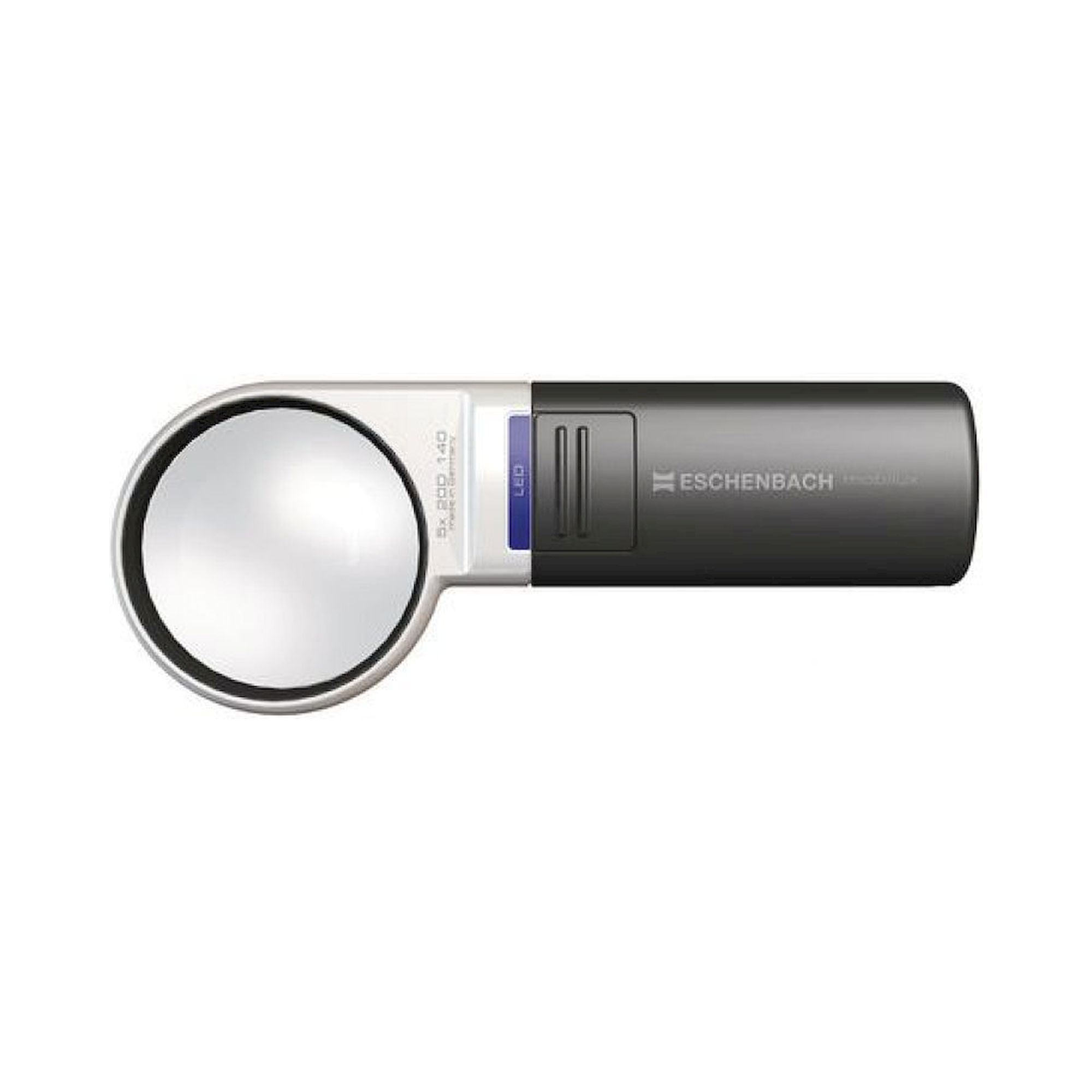 Eschenbach 15115. Flashlight magnifier mobilux LED, asphär. 5x, 20 dpt., D=58 mm