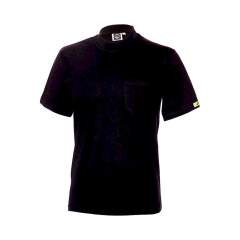 T-shirt ESD manches courtes col rond, noir, 96% coton 4% fil conducteur, antistatique, 150g/m².